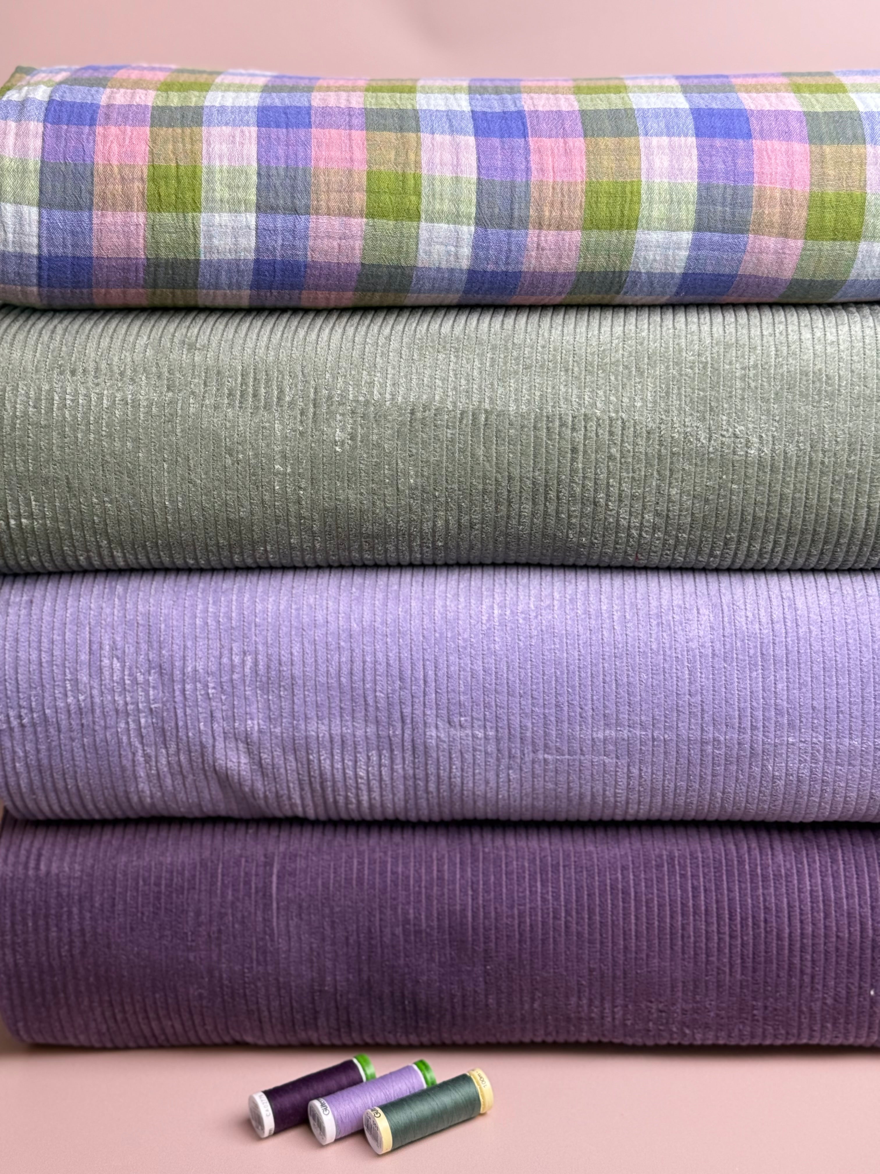 Pure Cotton Washed Corduroy 4.5W in Sage Green