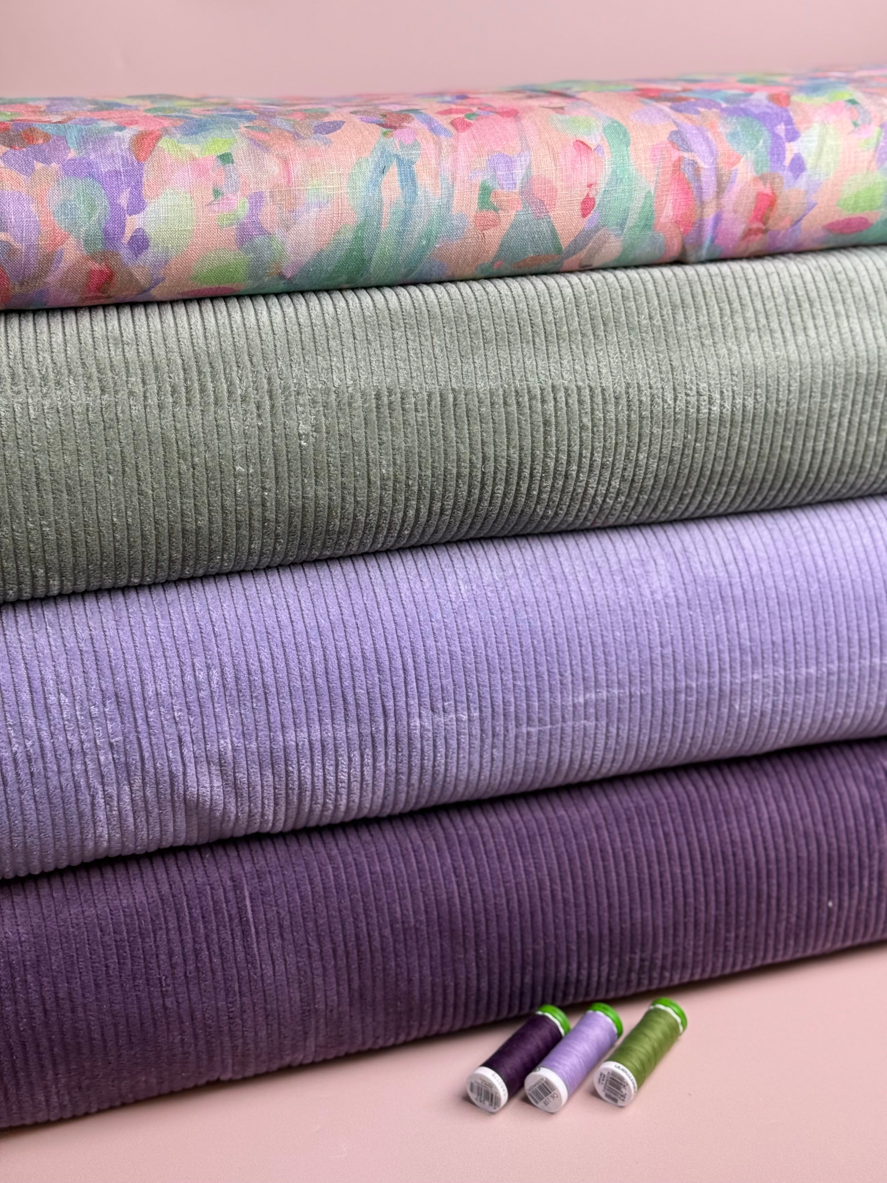 Pure Cotton Washed Corduroy 4.5W in Sage Green