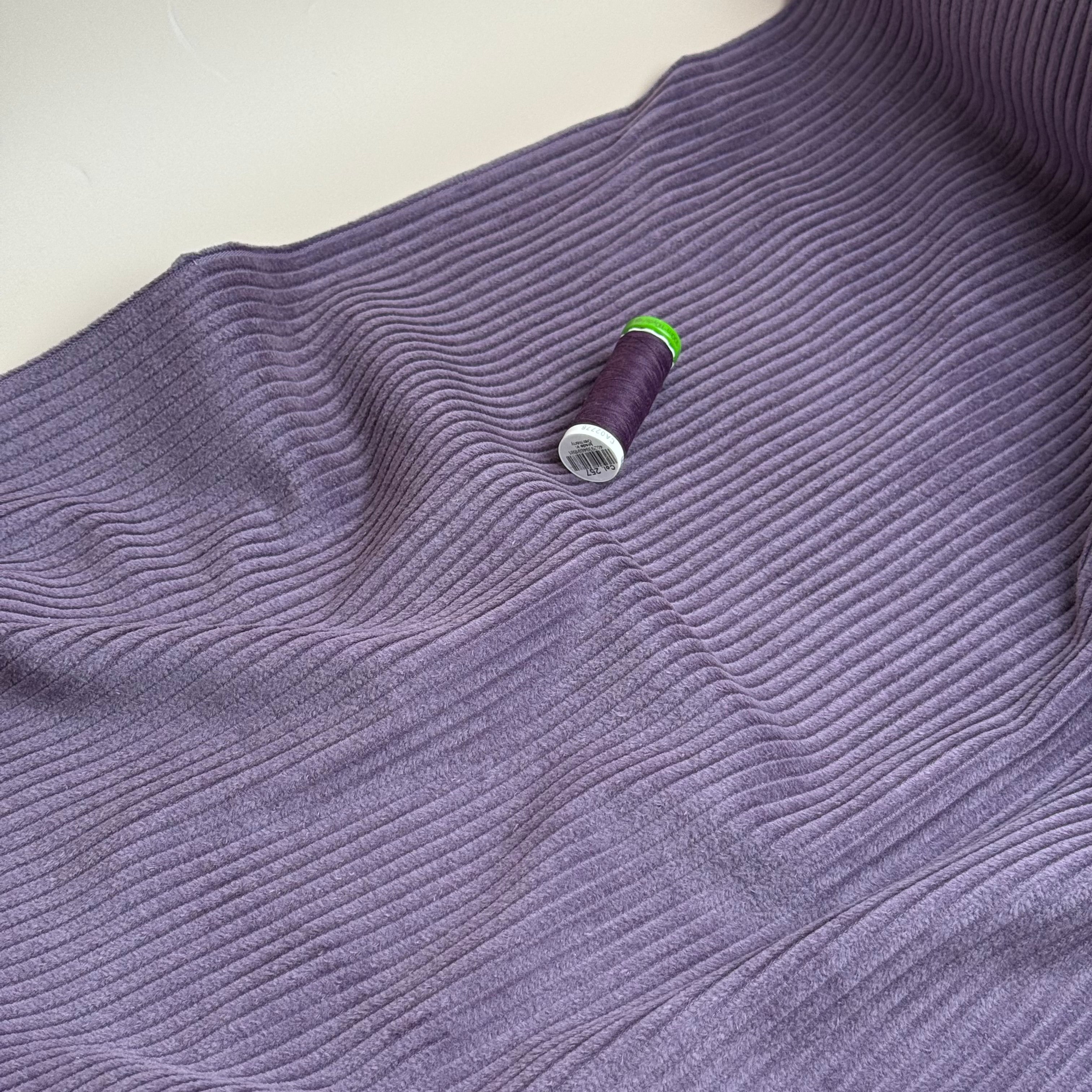 Pure Cotton Washed Corduroy 4.5W in Grape