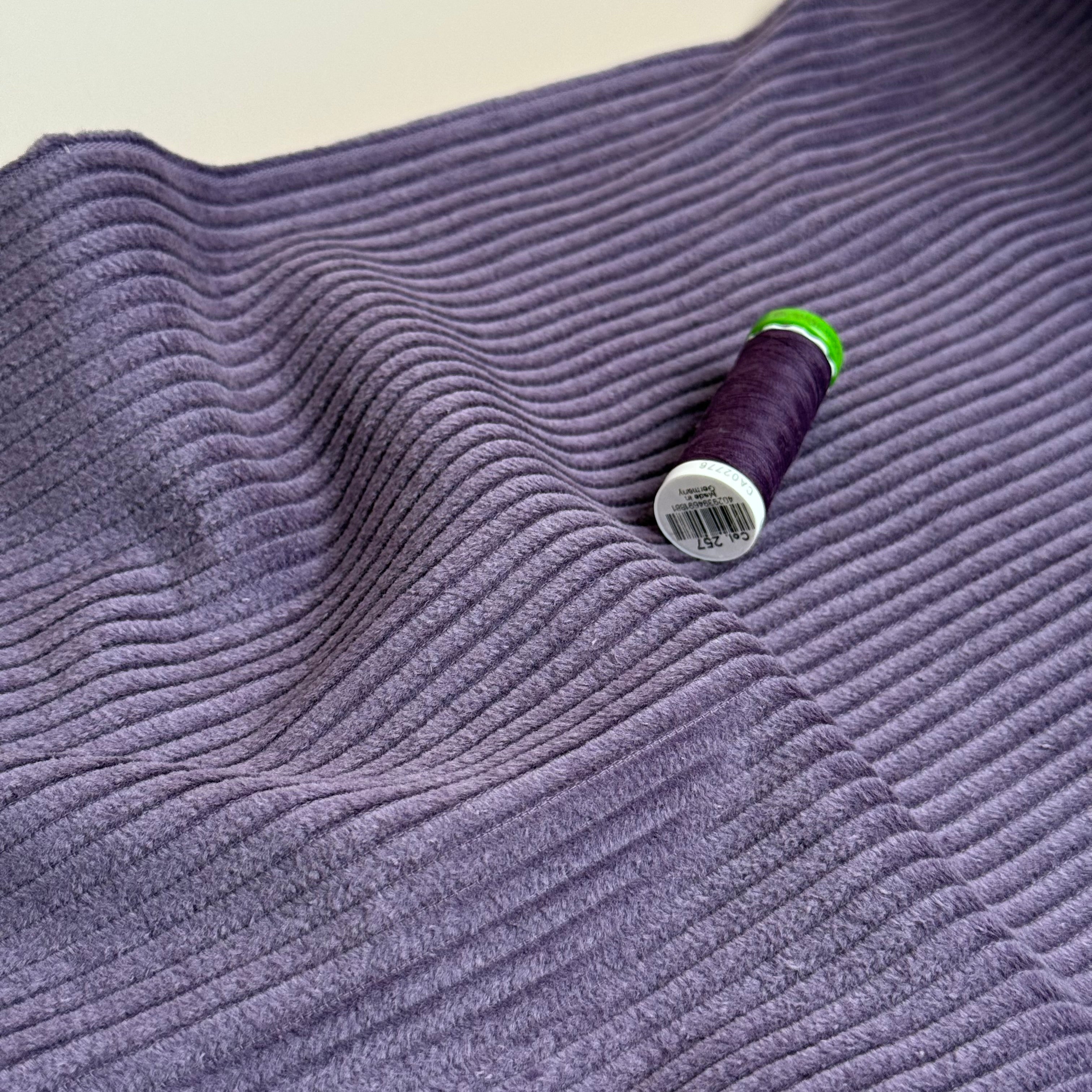 Pure Cotton Washed Corduroy 4.5W in Grape