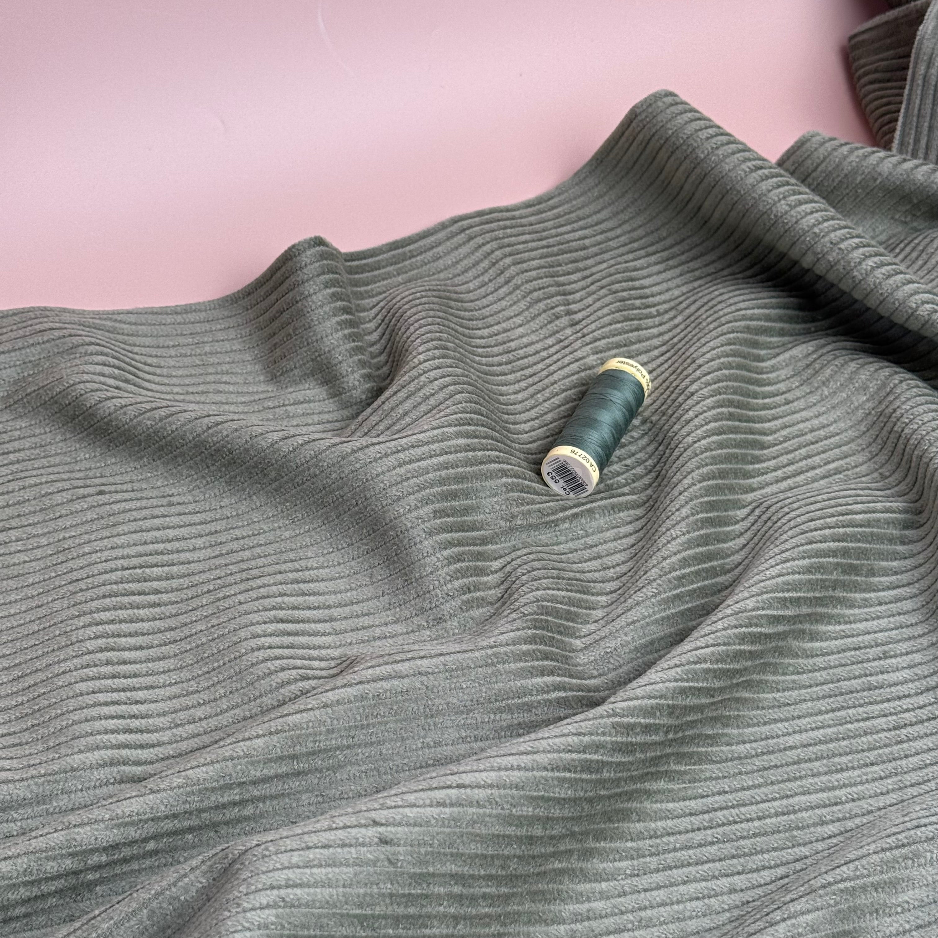 Pure Cotton Washed Corduroy 4.5W in Sage Green