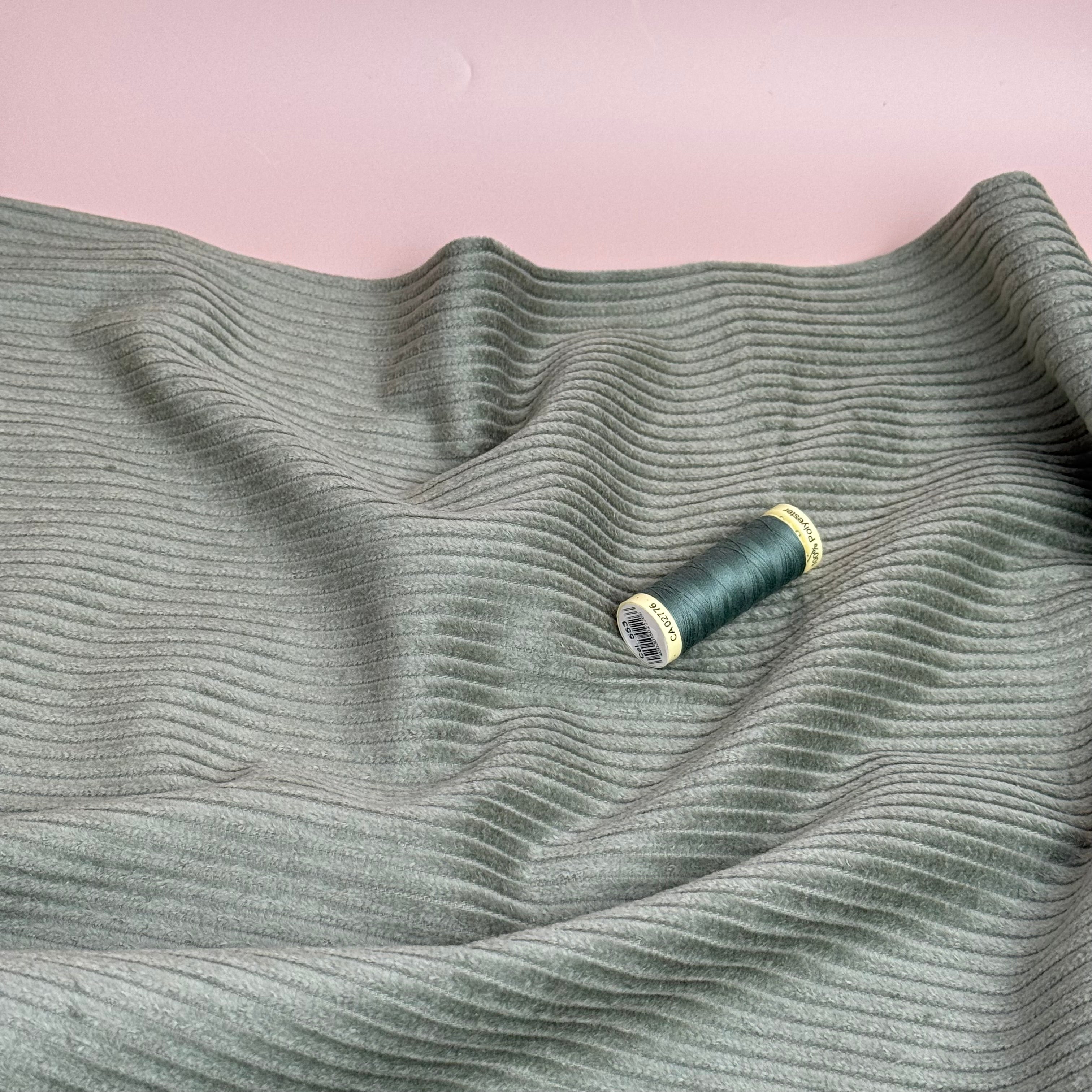 Pure Cotton Washed Corduroy 4.5W in Sage Green
