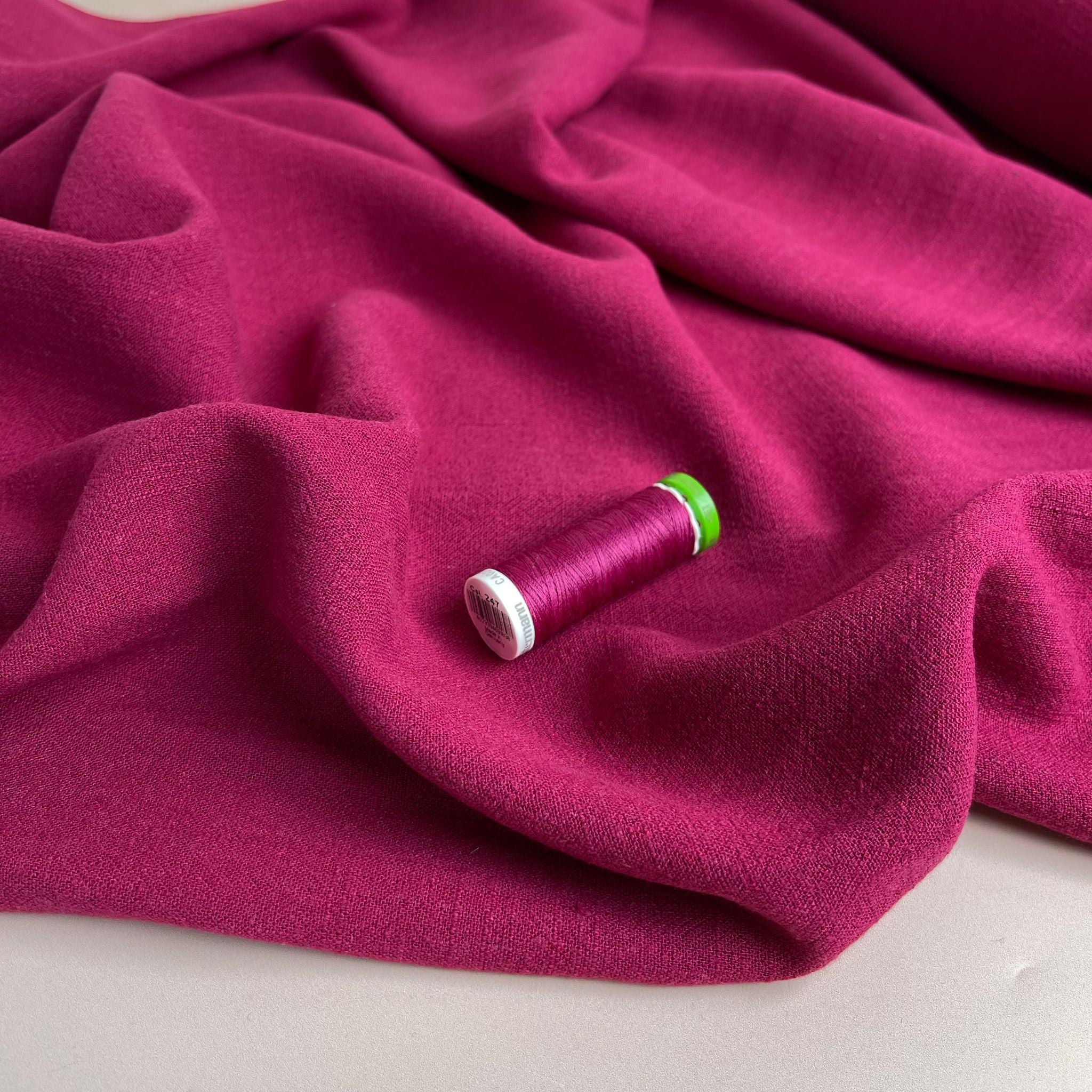 Make an Outfit Colour Bundle - Rainbow Leaves Spring Viscose with Magenta Flow Linen