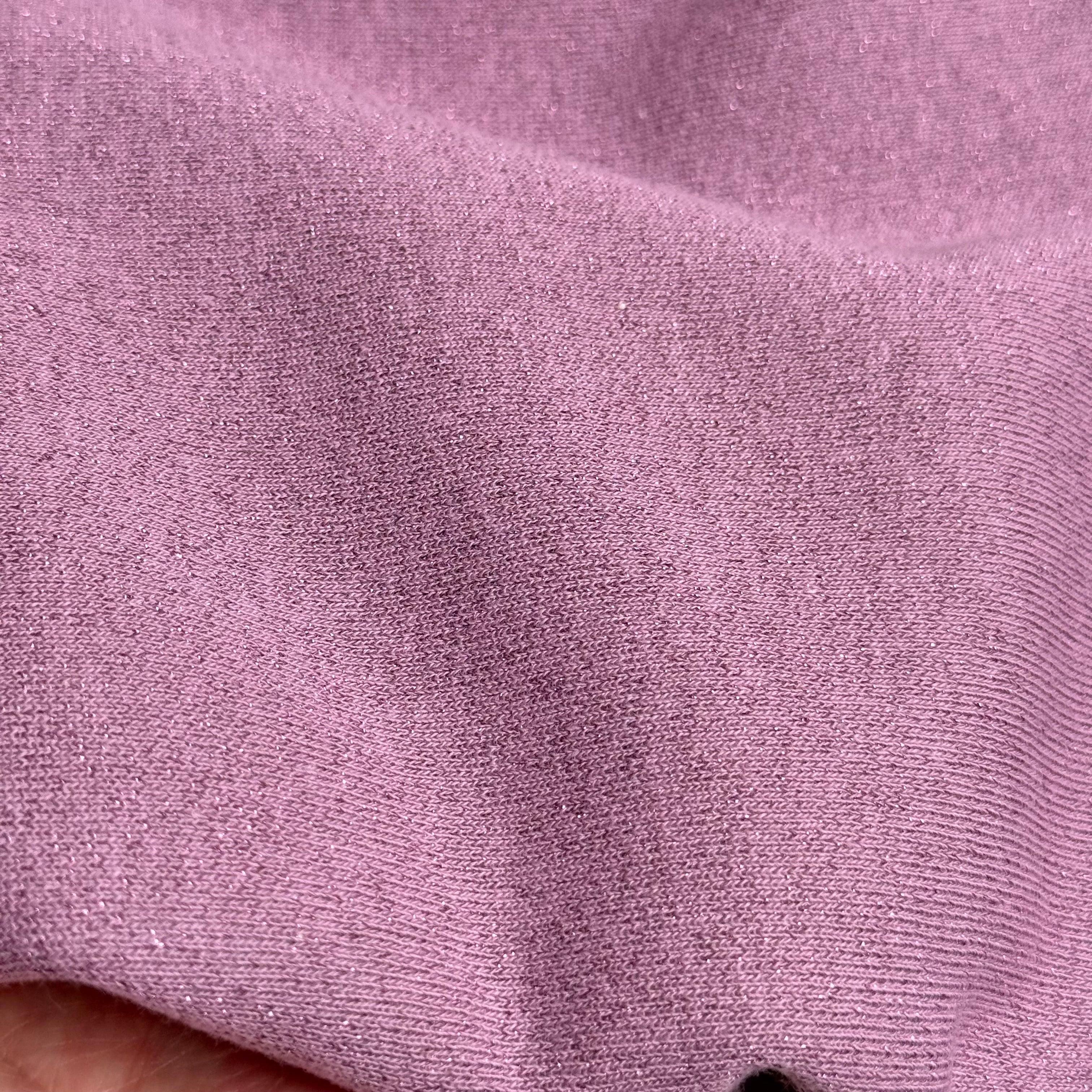 Sparkle Rose Cotton Sweat-Shirting with Lurex