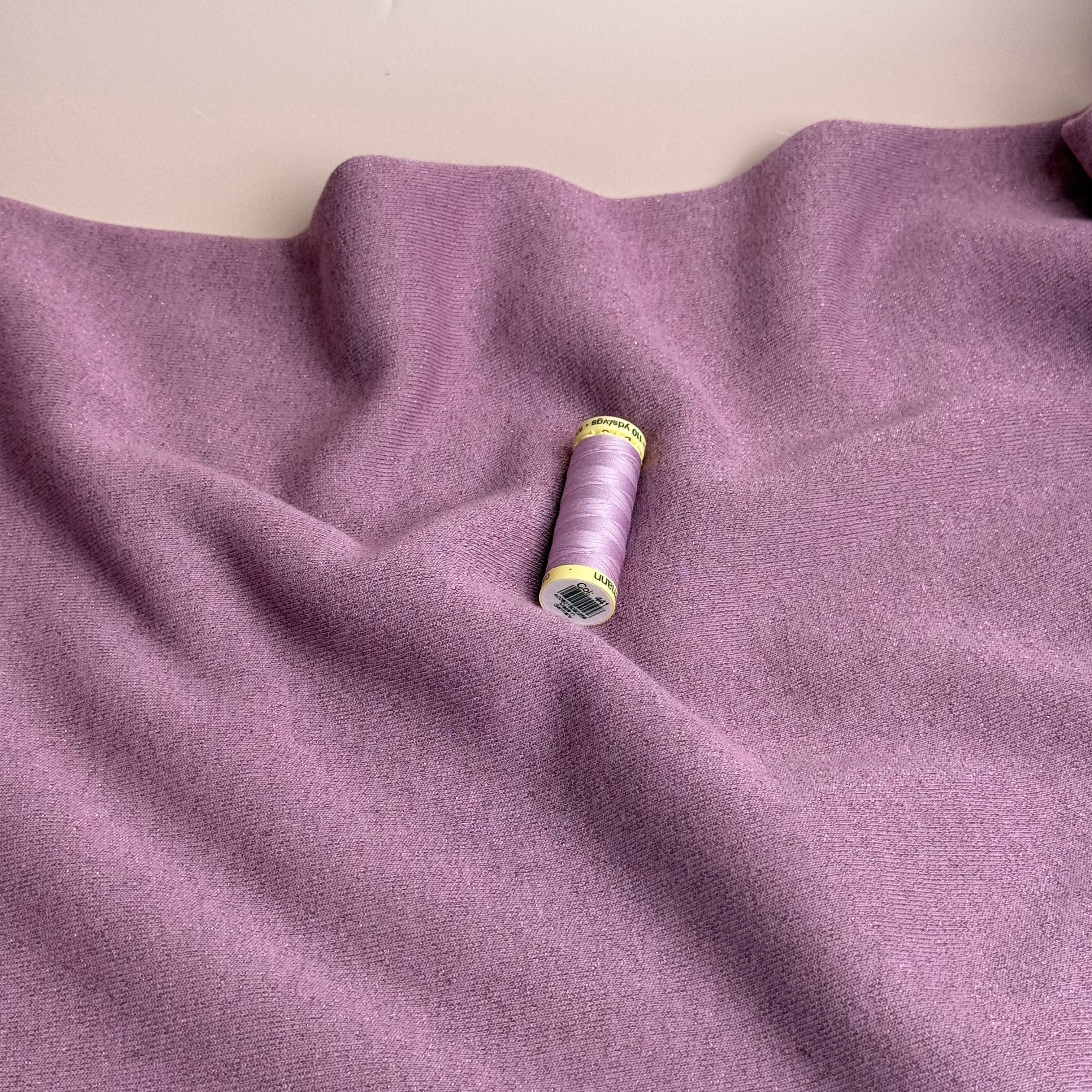 Sparkle Rose Cotton Sweat-Shirting with Lurex