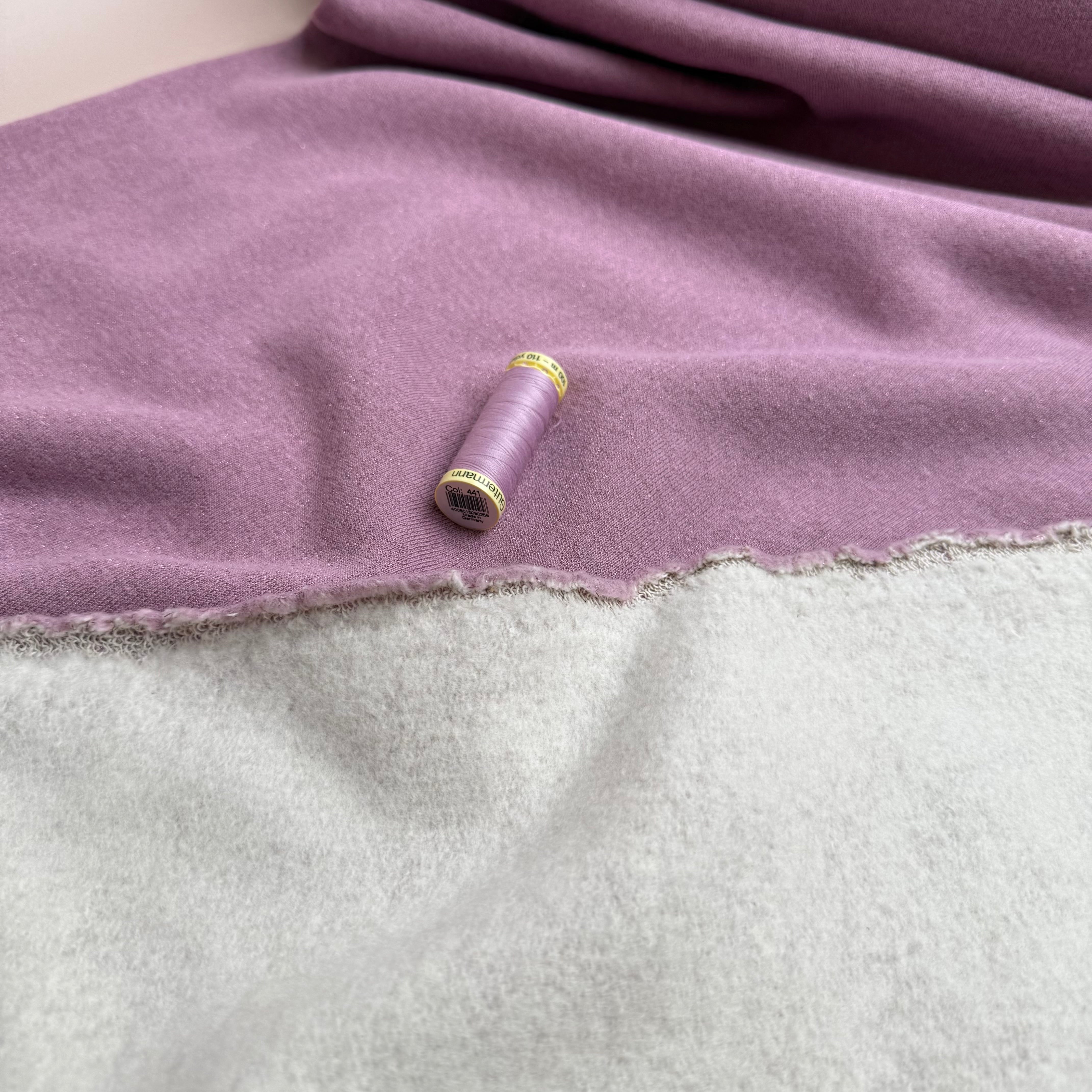 Sparkle Rose Cotton Sweat-Shirting with Lurex
