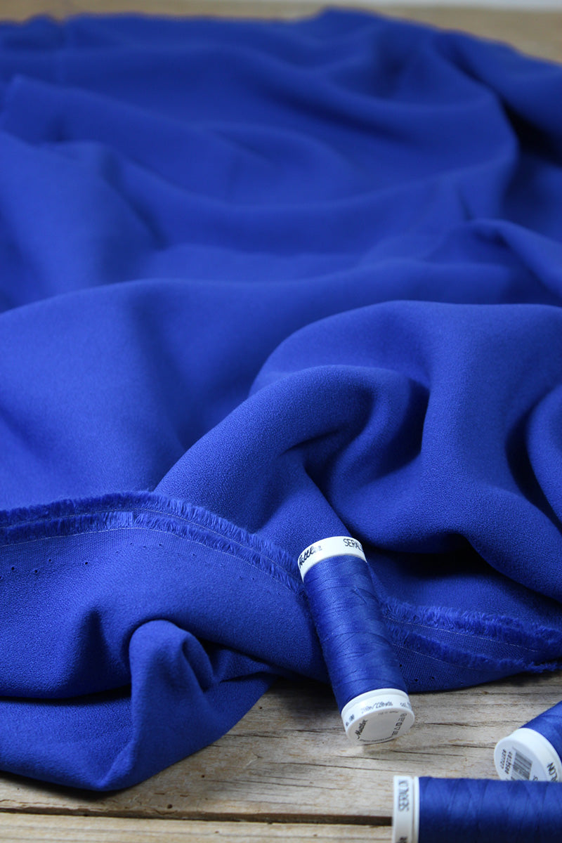 Églantine & Zoé - Royal Blue Viscose Crepe Fabric