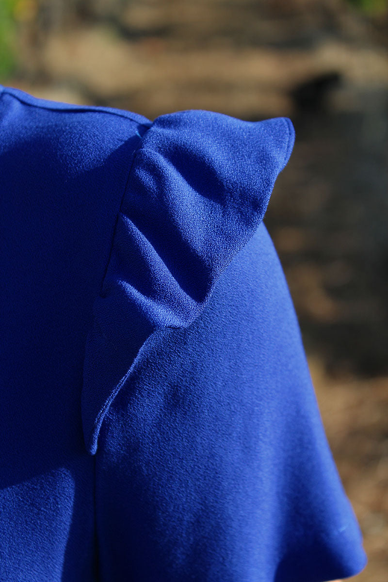 Églantine & Zoé - Royal Blue Viscose Crepe Fabric