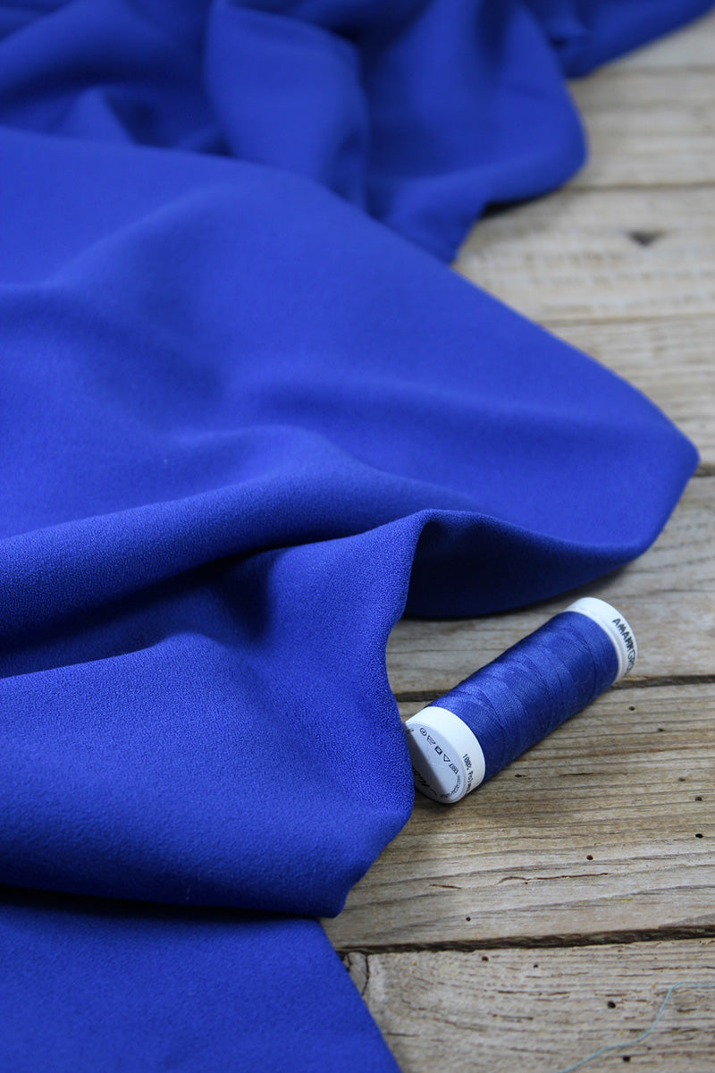 Églantine & Zoé - Royal Blue Viscose Crepe Fabric
