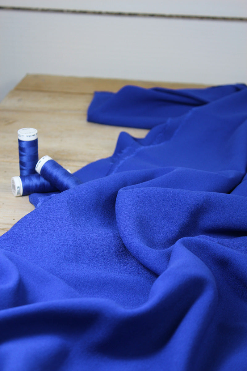 Églantine & Zoé - Royal Blue Viscose Crepe Fabric