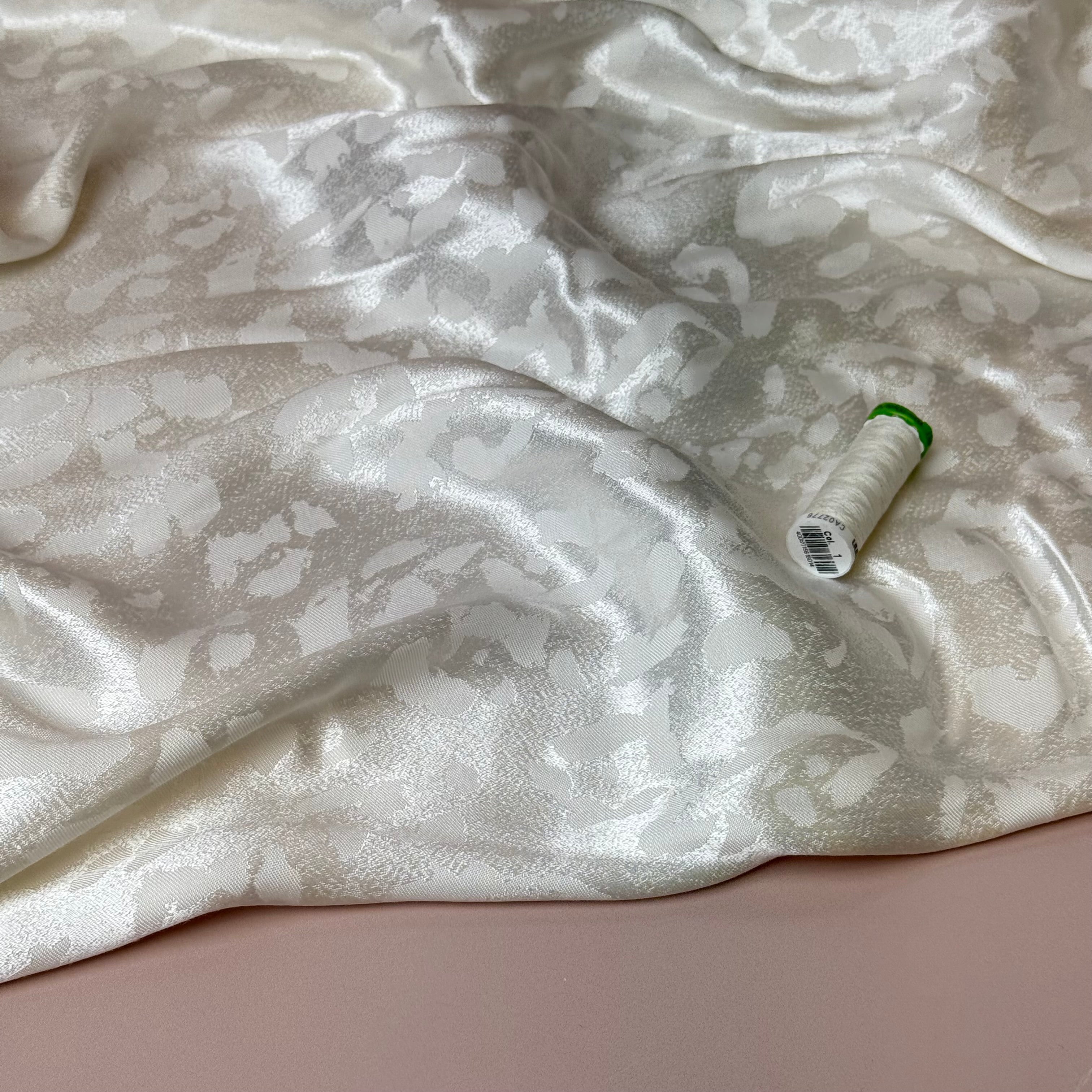 Abstract Animal Cupro Blend Jacquard in Ivory