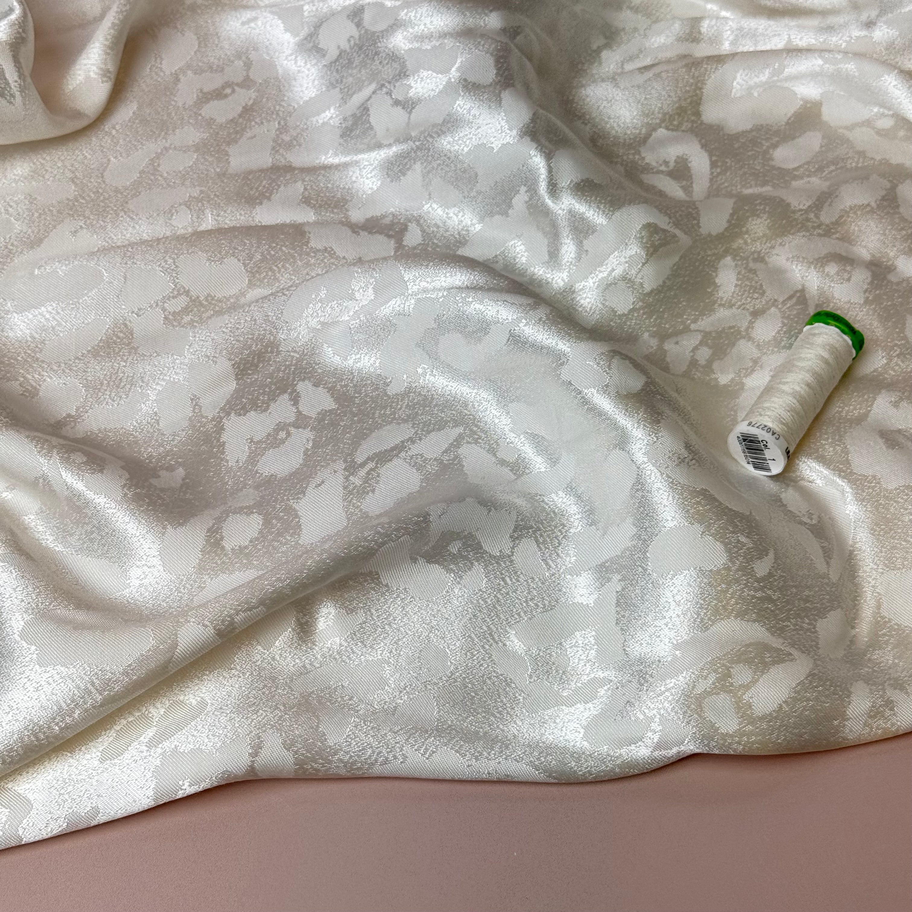 Abstract Animal Cupro Blend Jacquard in Ivory