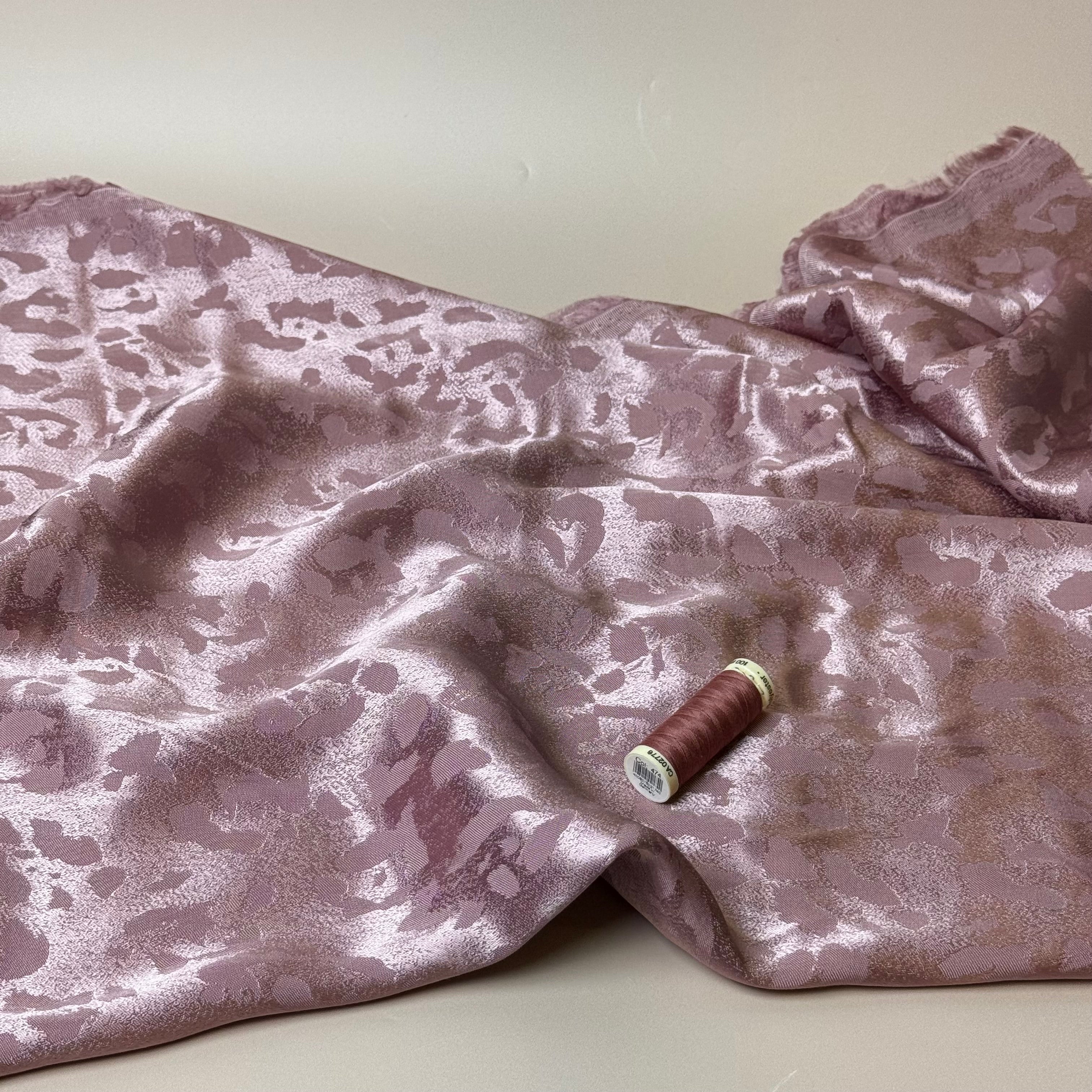 Abstract Animal Cupro Blend Jacquard in Rose