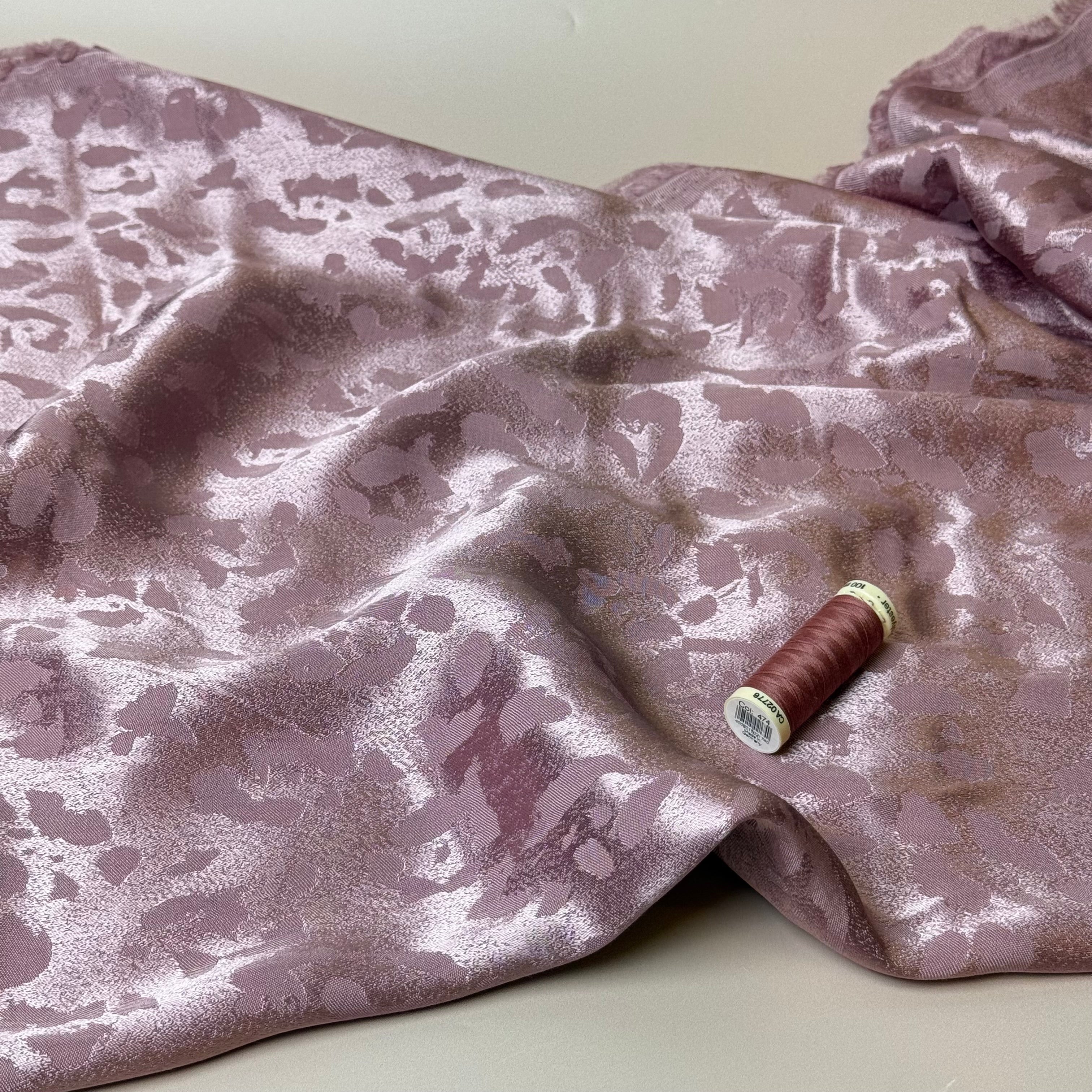 Abstract Animal Cupro Blend Jacquard in Rose