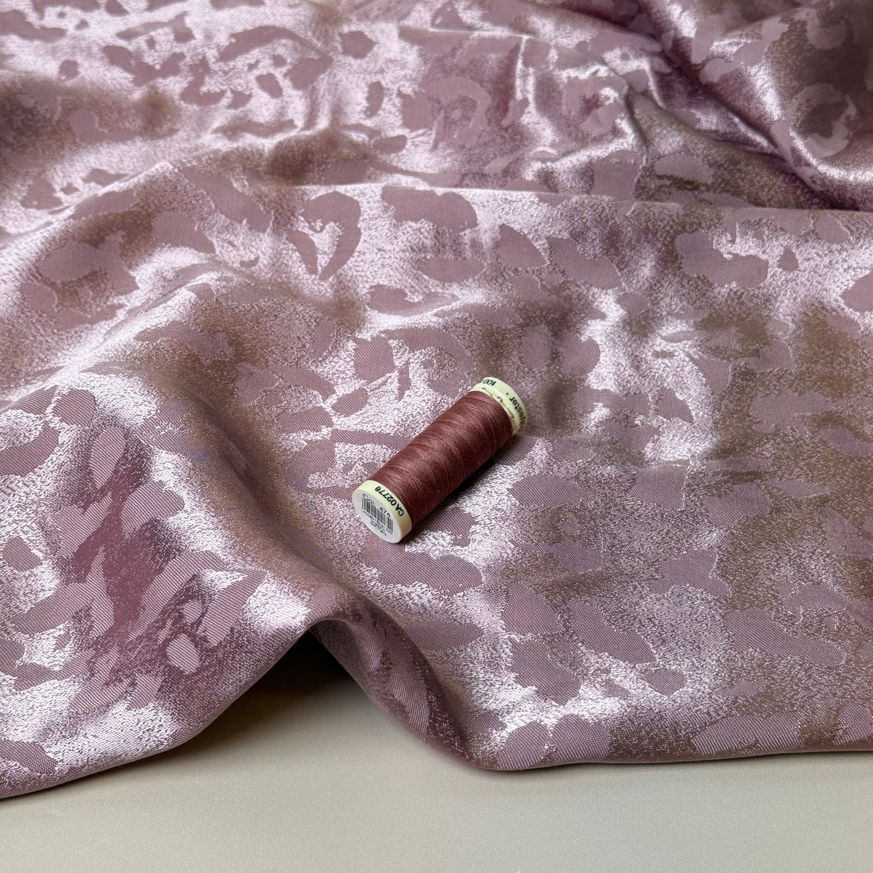 Abstract Animal Cupro Blend Jacquard in Rose