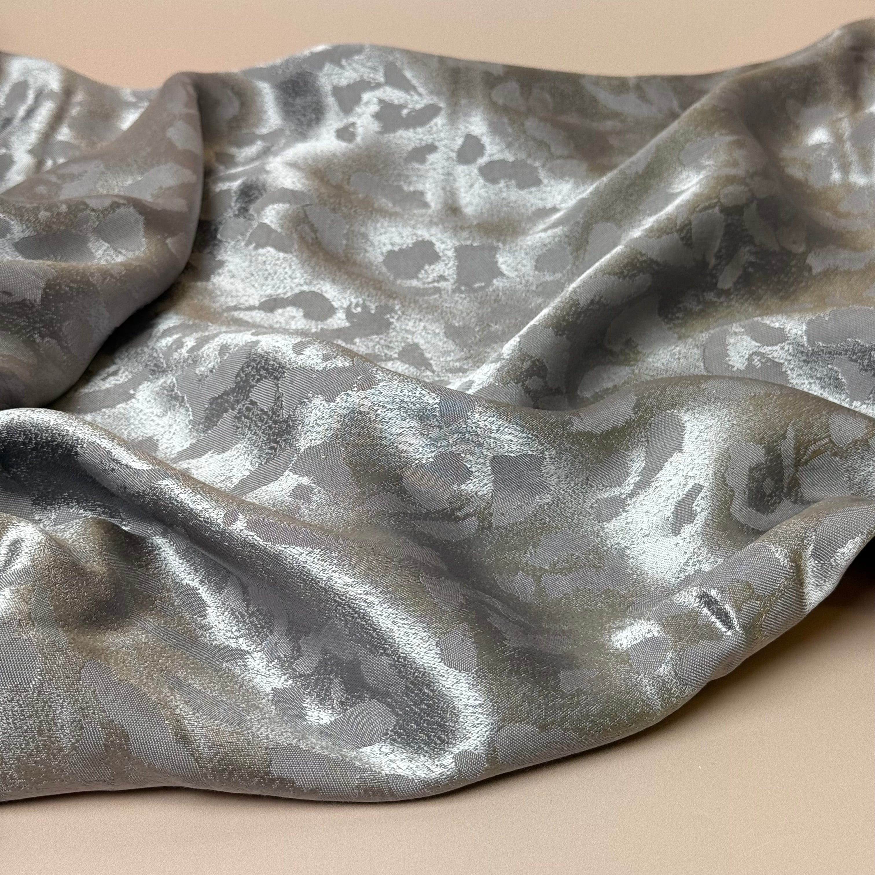 Abstract Animal Cupro Blend Jacquard in Silvery Mauve