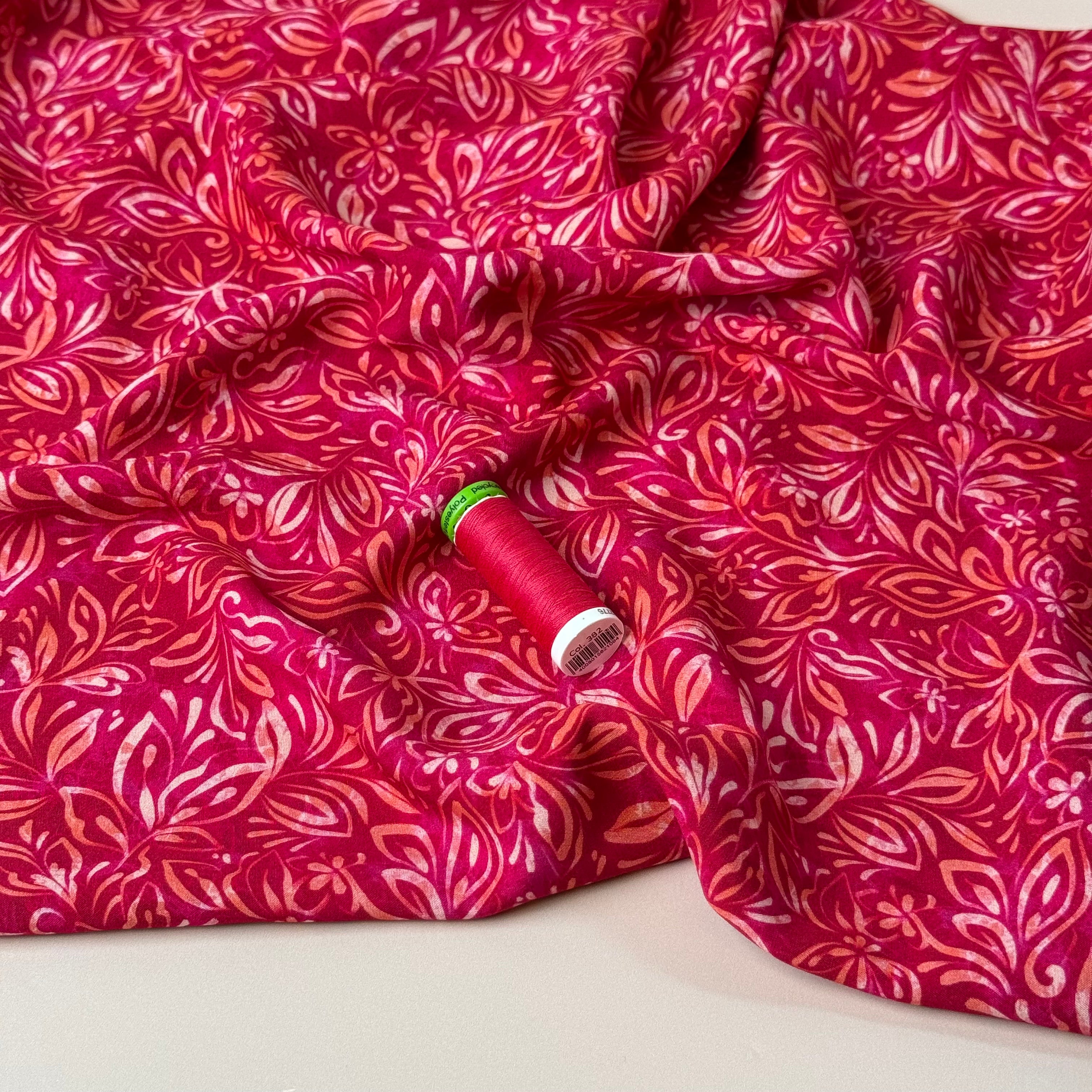 Henna Art Red Viscose Fabric