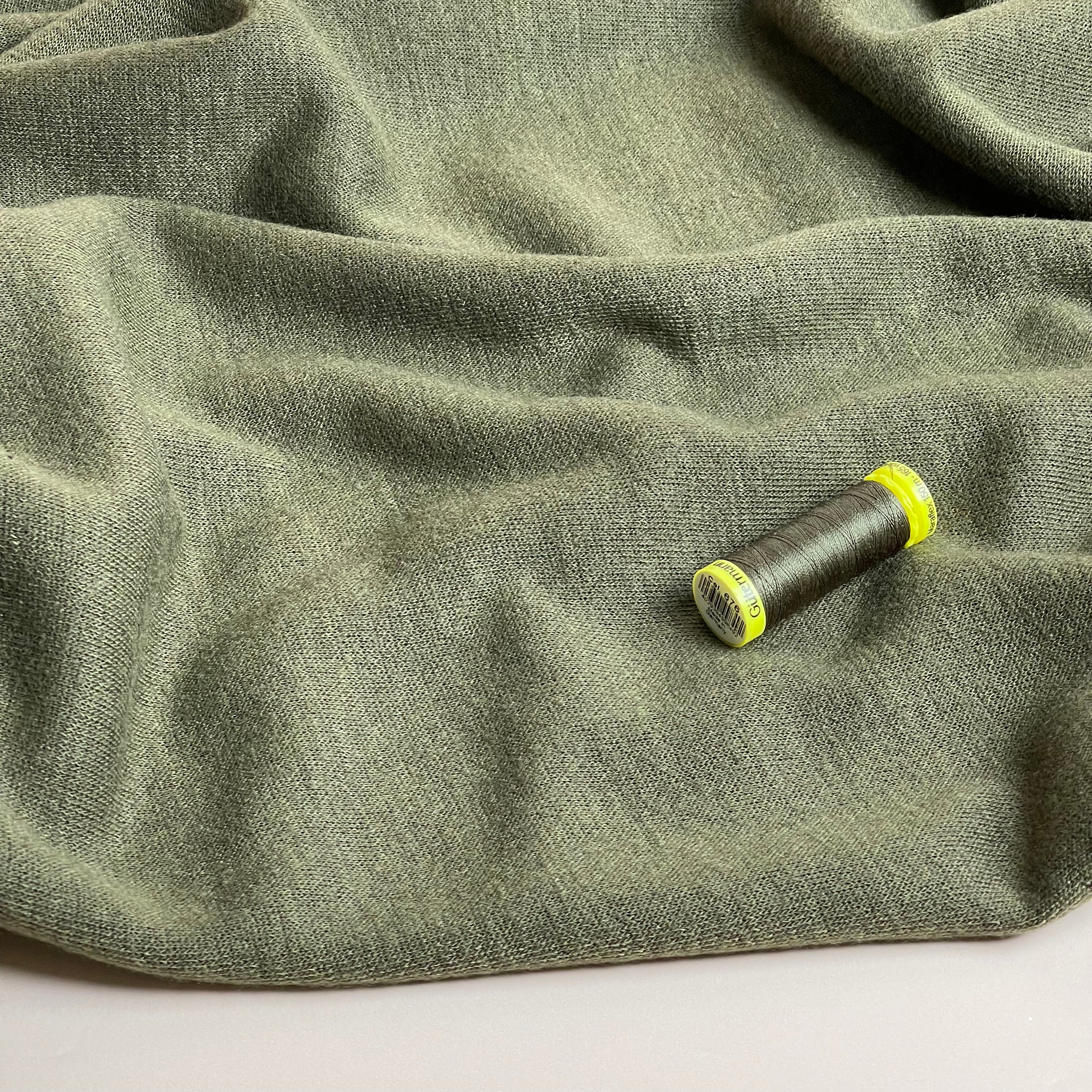 Soft Touch Viscose Blend Sweater Knit in Army