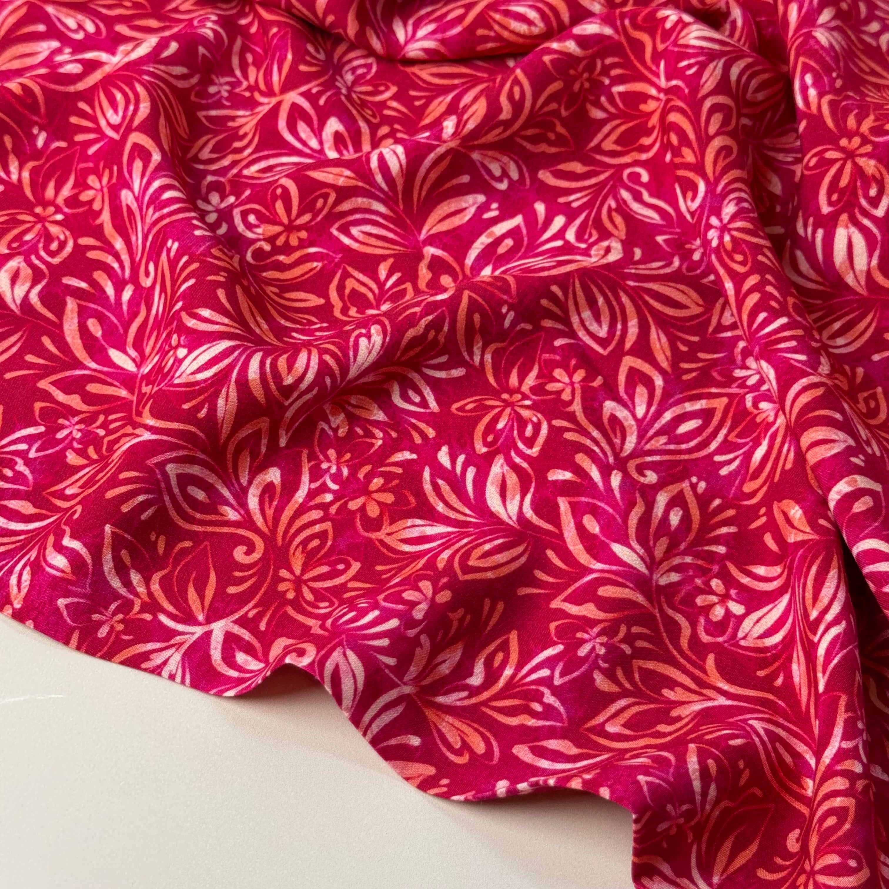 Henna Art Red Viscose Fabric