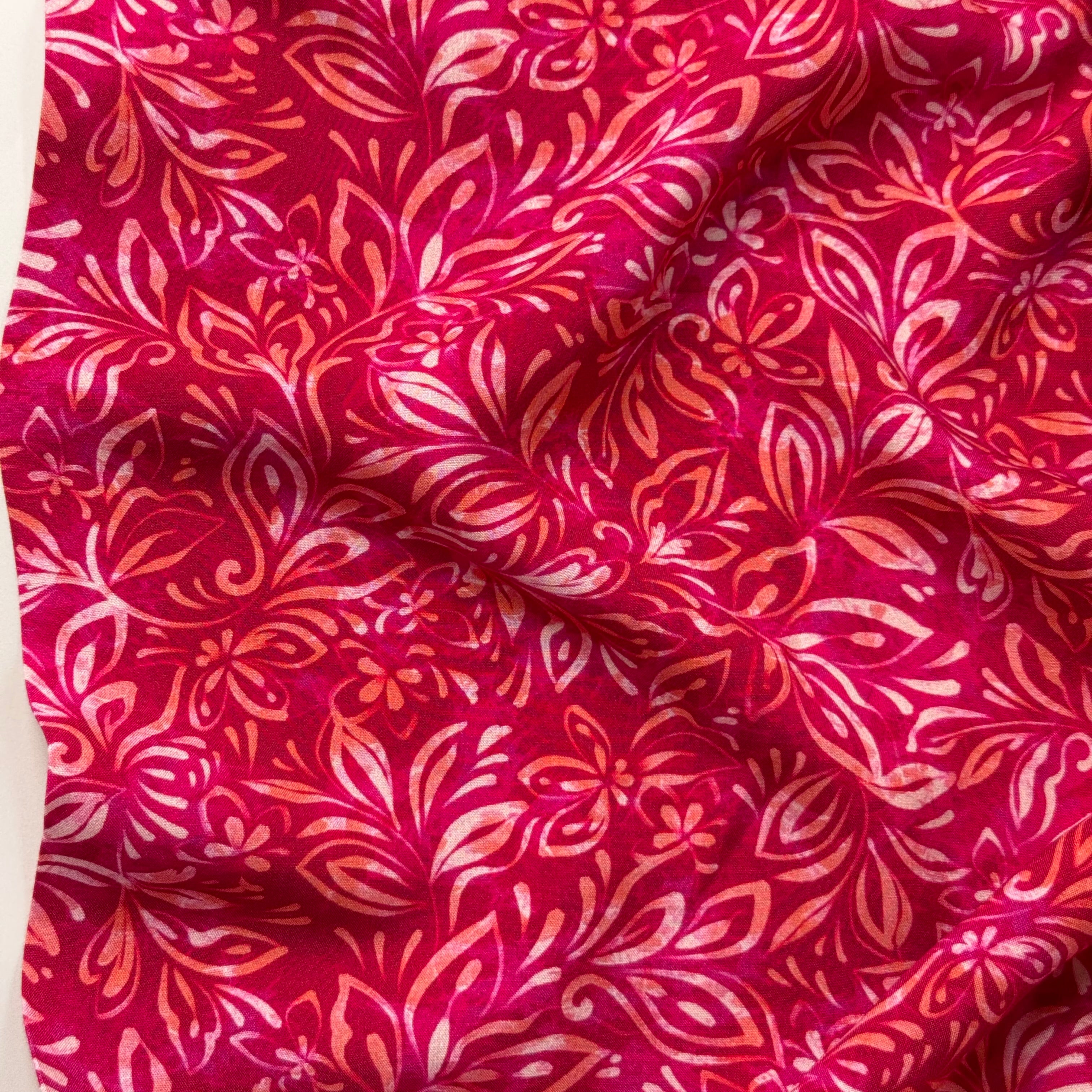 Henna Art Red Viscose Fabric