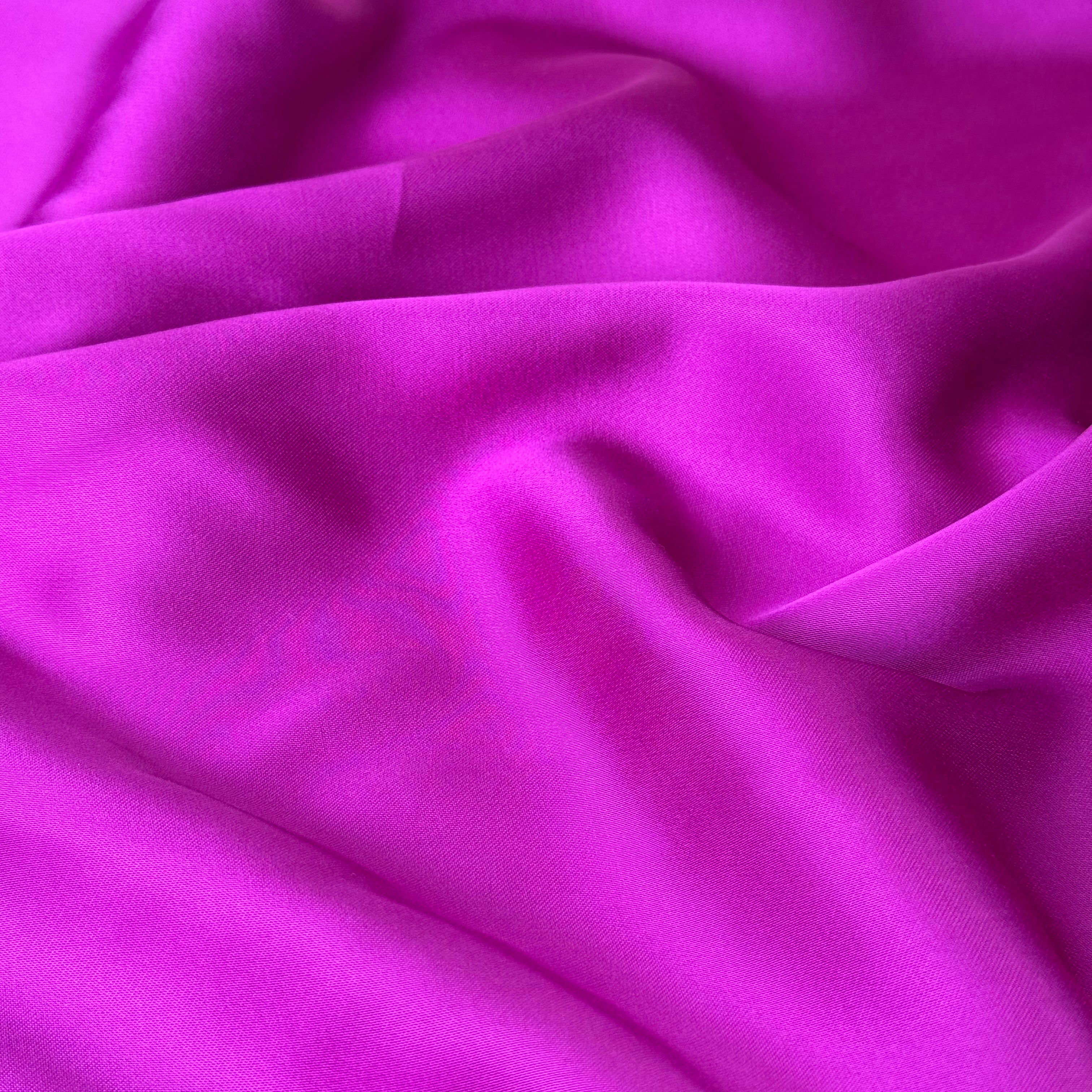 Magenta Solid Viscose Sateen Fabric