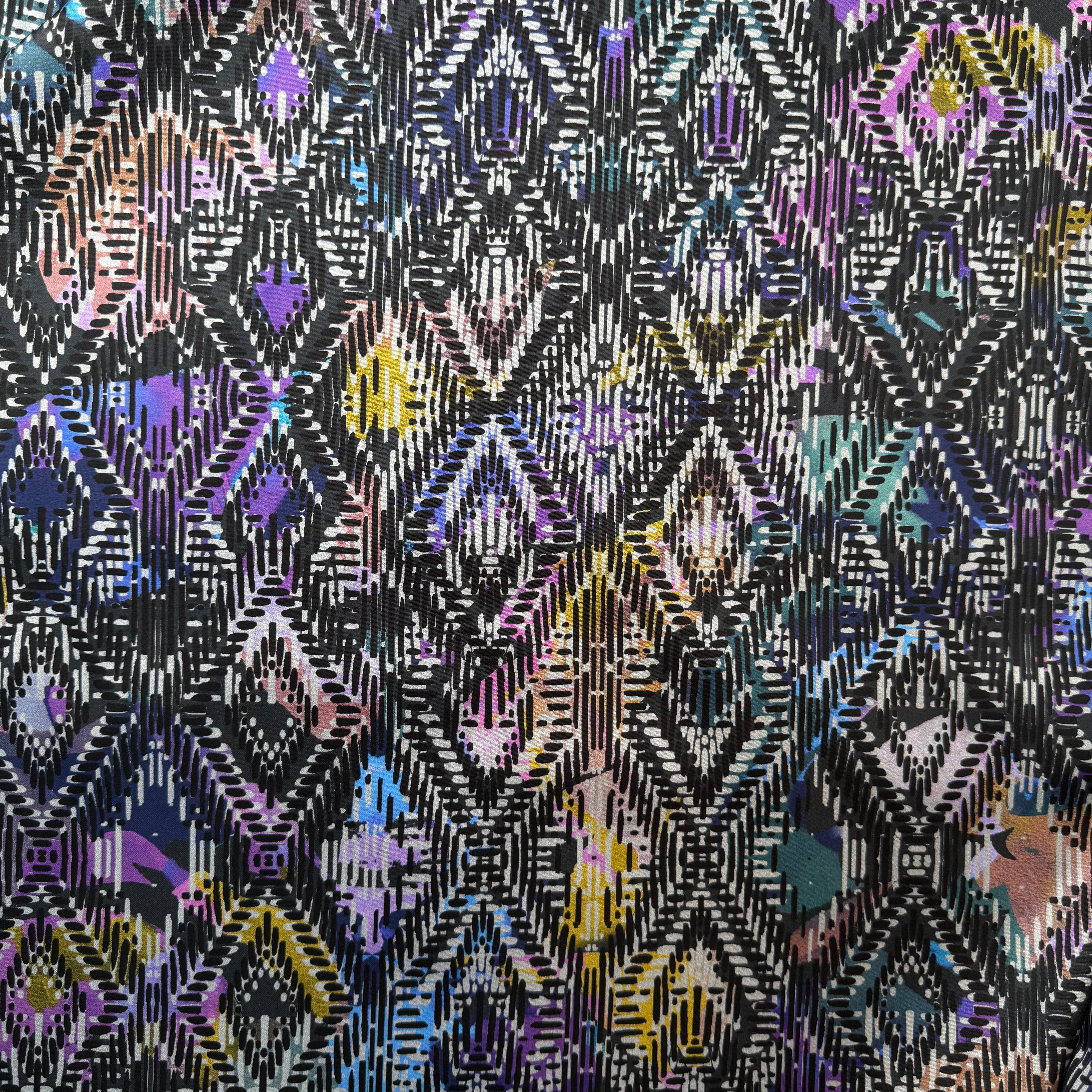Painted Rhombus Cotton Sateen Fabric