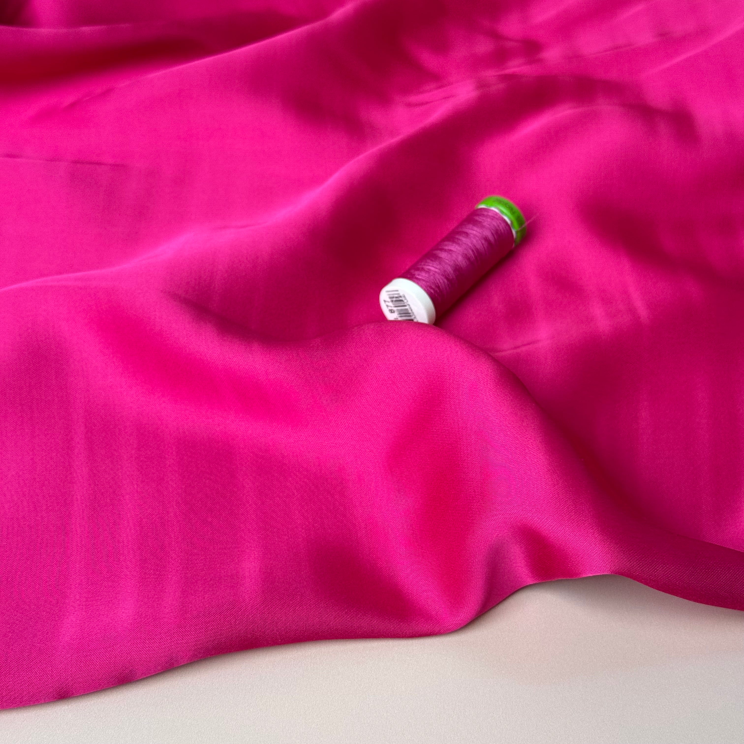 Fuchsia Solid Viscose Sateen Fabric