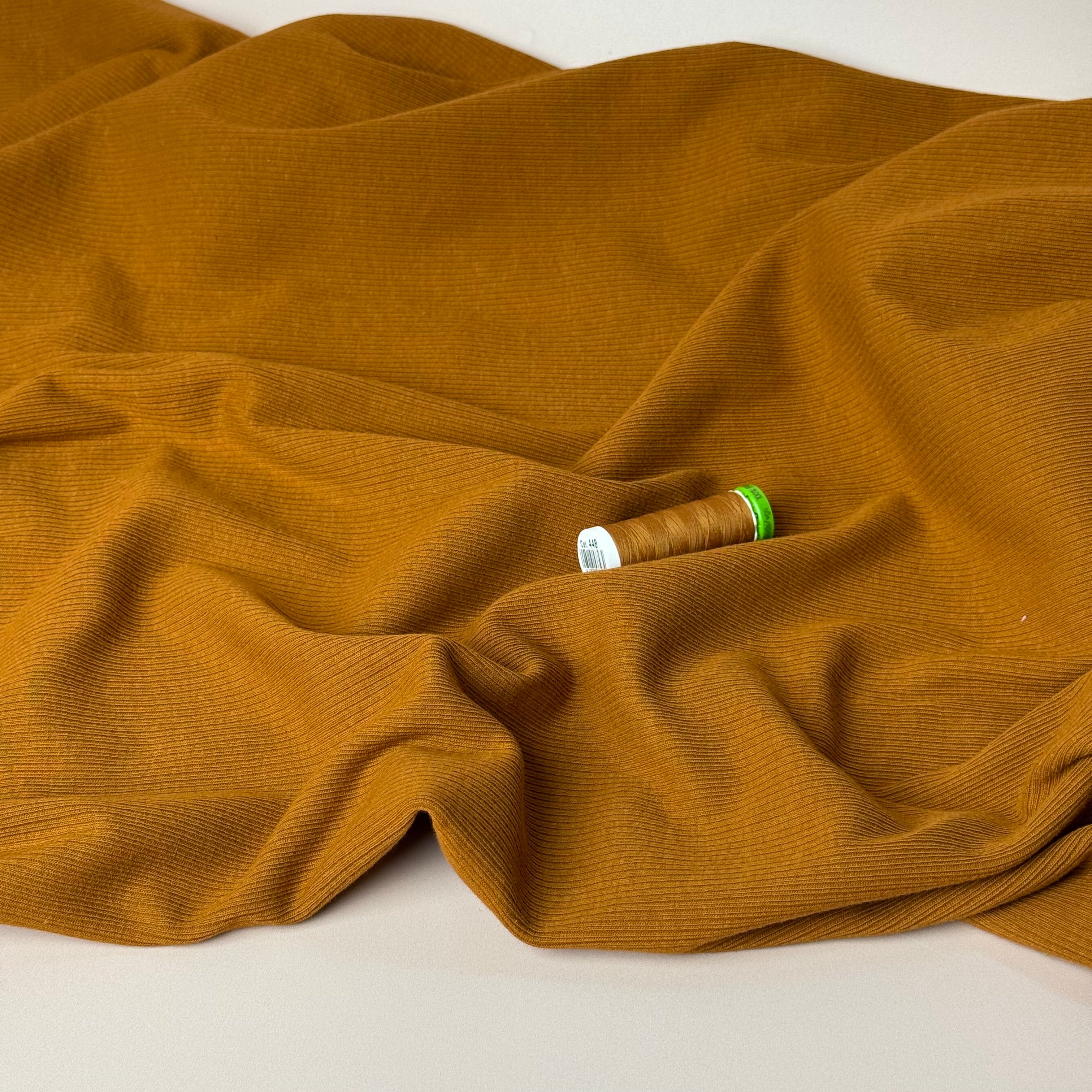 Cosy Cotton Ribbed Jersey in Caramel