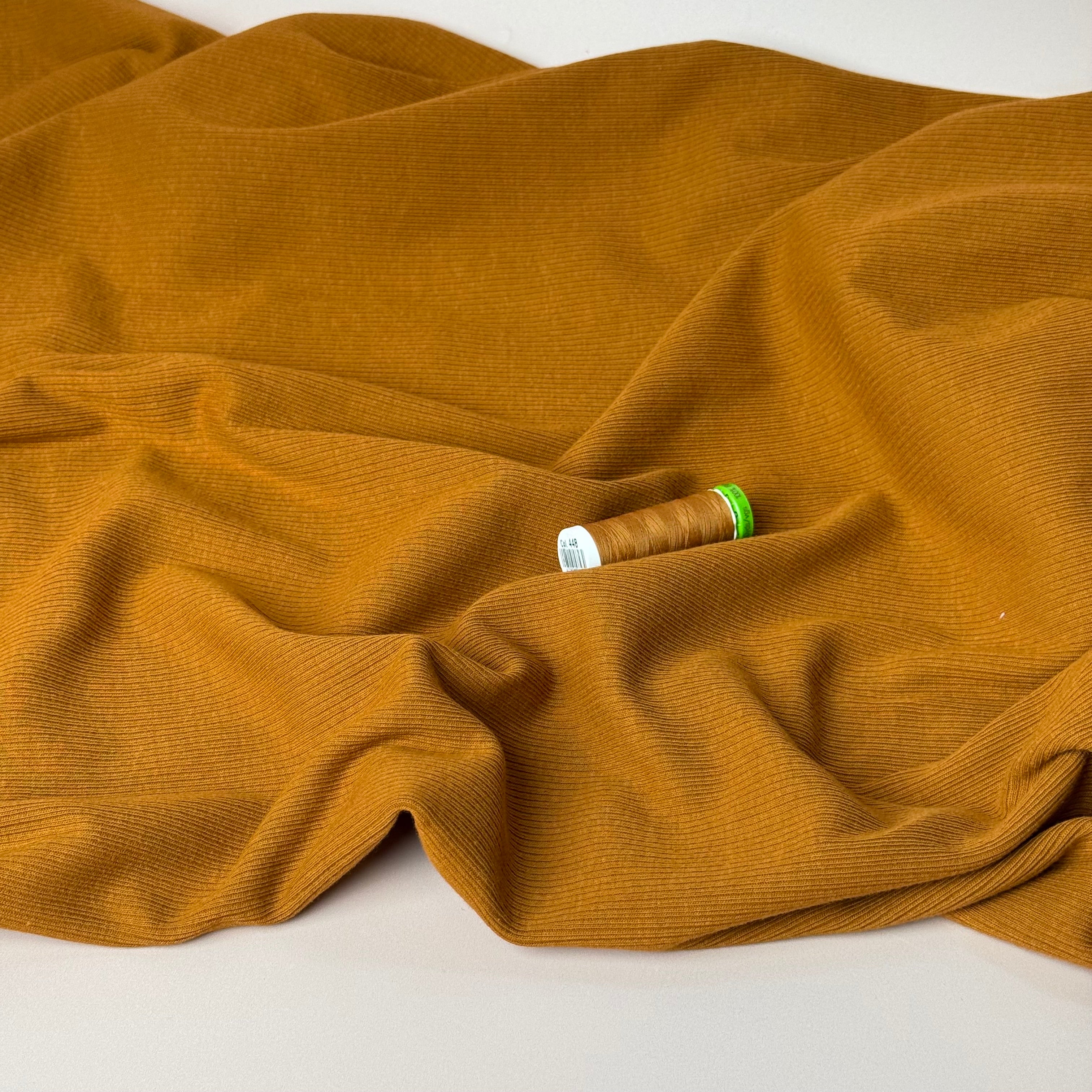 Cosy Cotton Ribbed Jersey in Caramel
