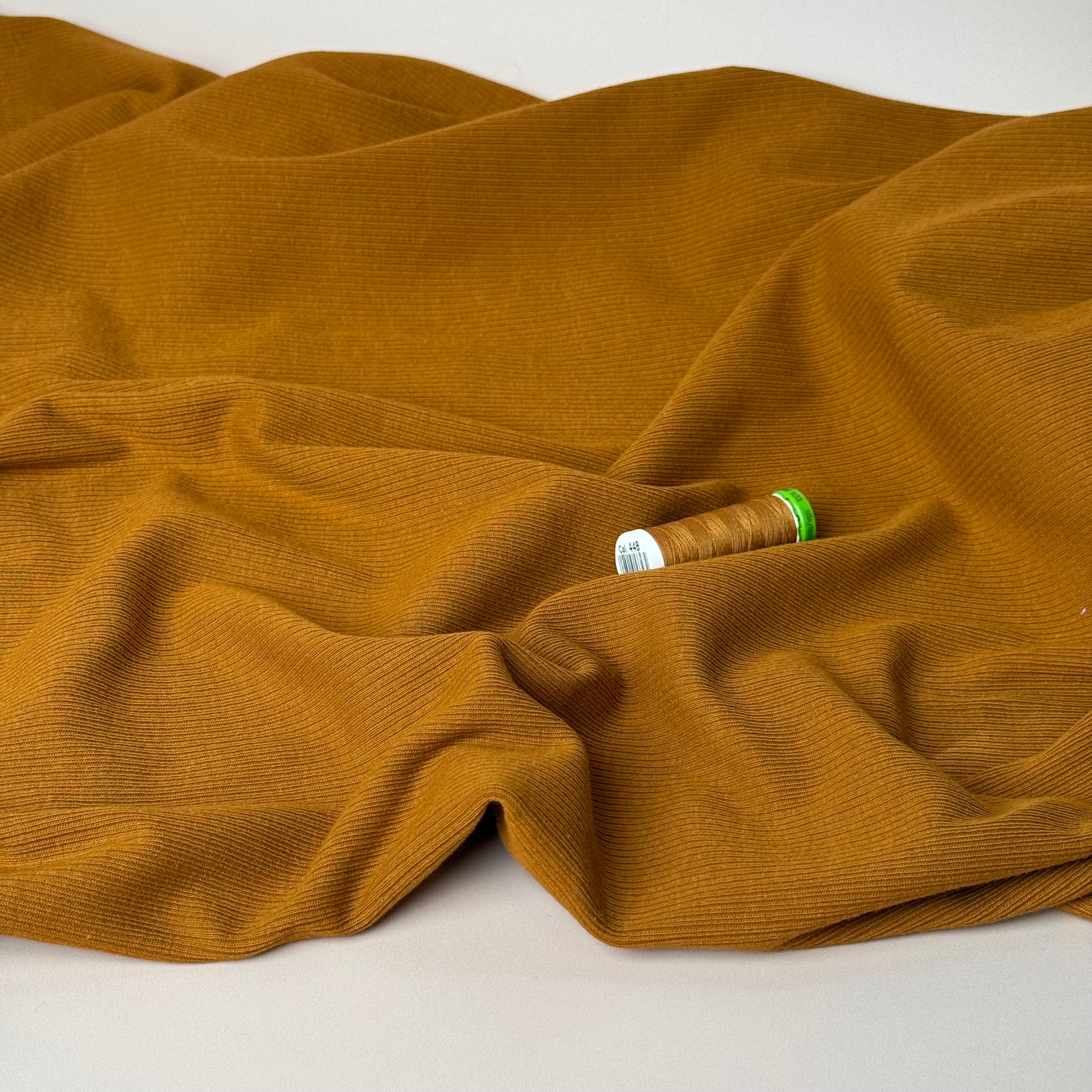 Cosy Cotton Ribbed Jersey in Caramel