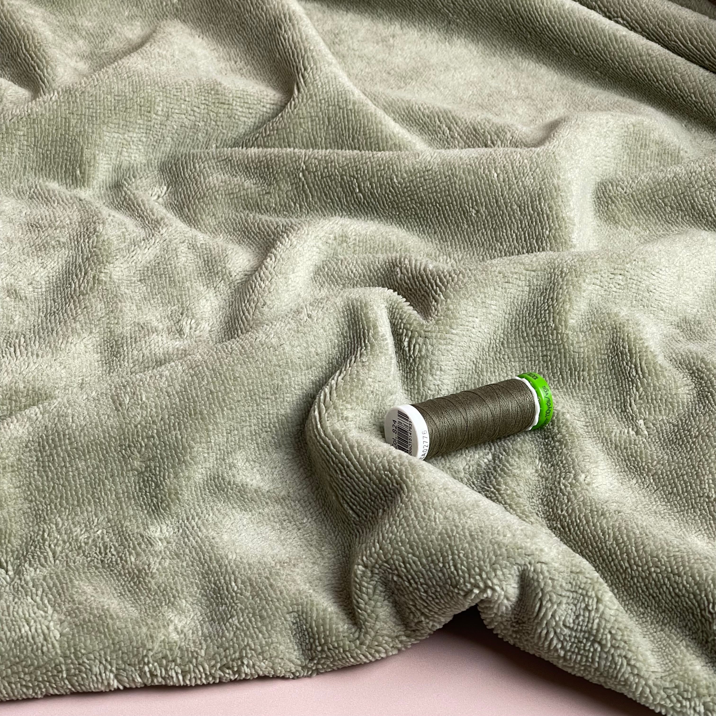 Bamboo Blend Towelling in Olive