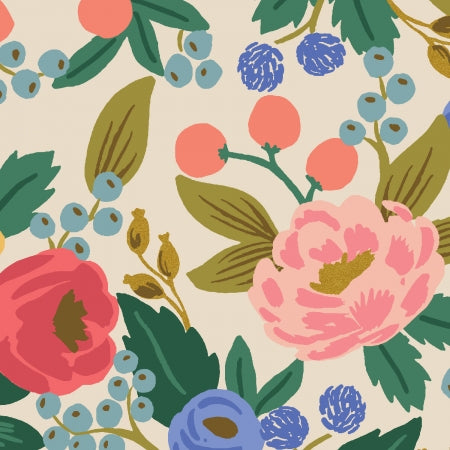 Rifle Paper Co - Vintage Blossom Cream Metallic Canvas from Vintage Garden