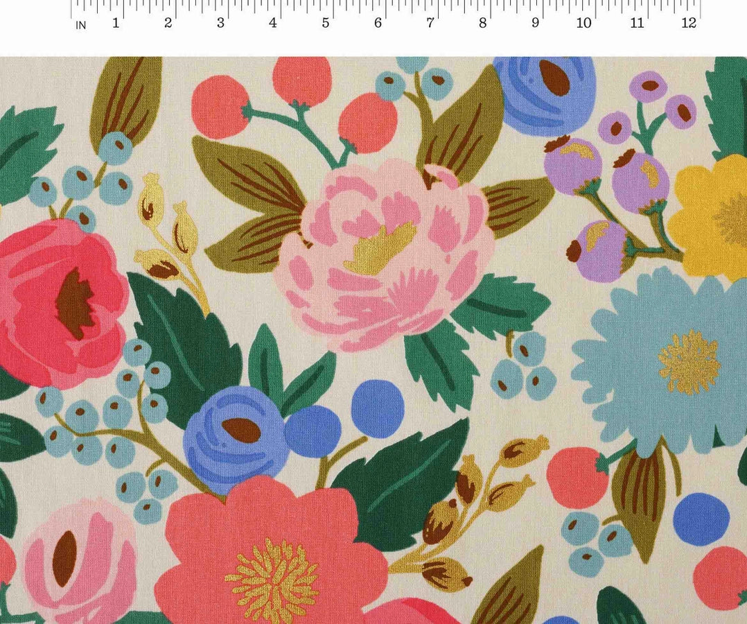 Rifle Paper Co - Vintage Blossom Cream Metallic Canvas from Vintage Garden