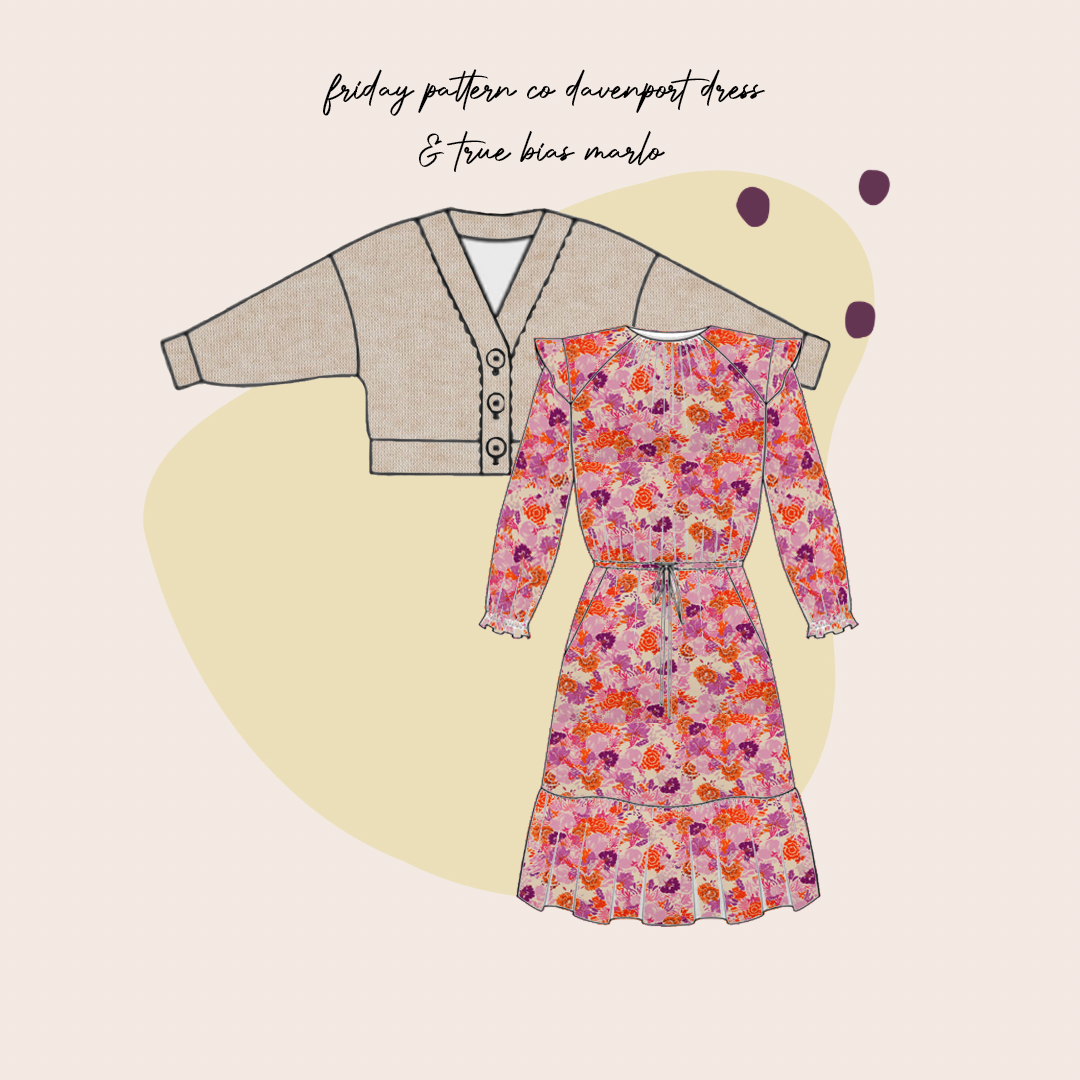 Make an Outfit Colour Bundle - Sunrise Florals Viscose Linen with Breeze Washed Linen