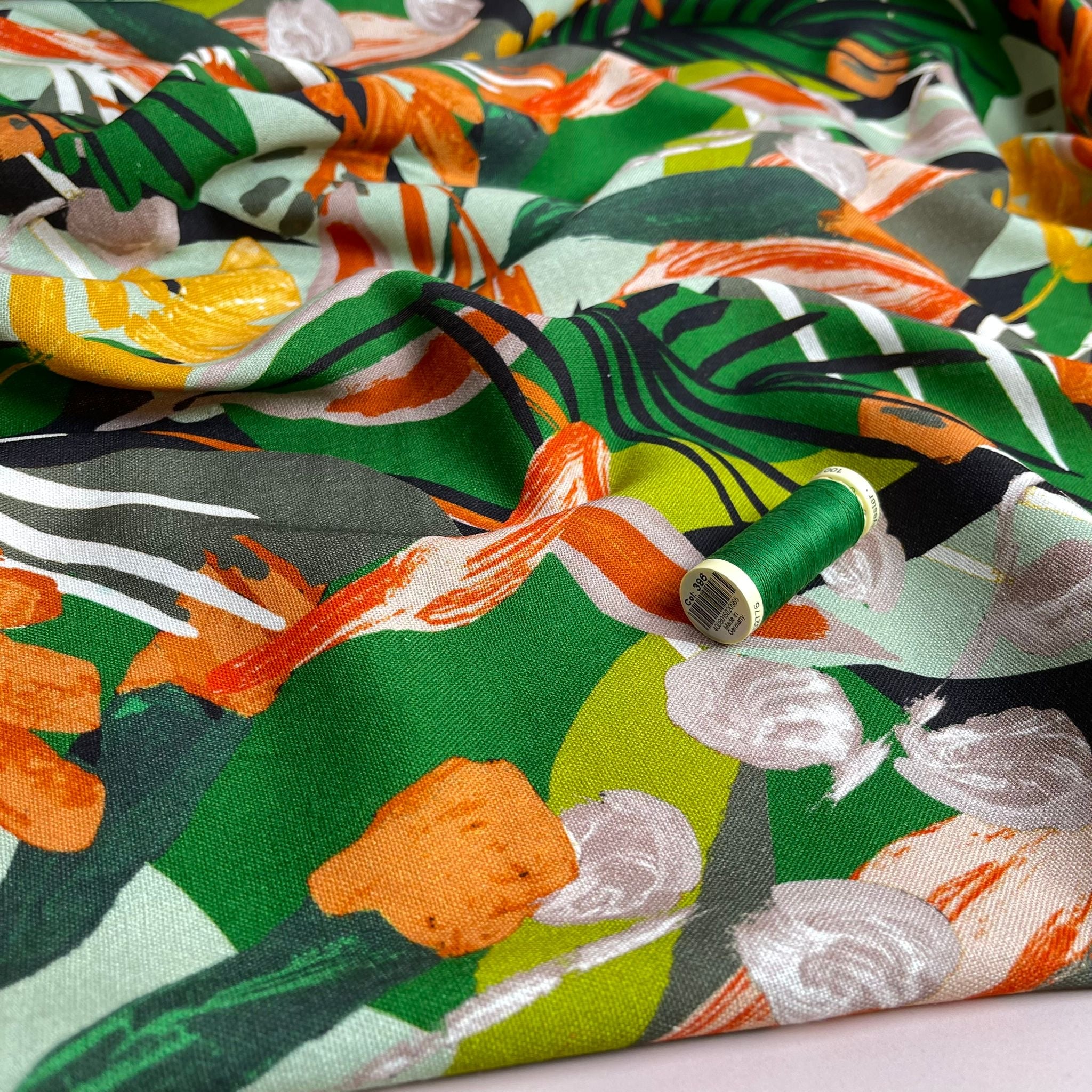 Make an Outfit Colour Bundle - Tropical Forest Viscose Linen with Washed Cotton