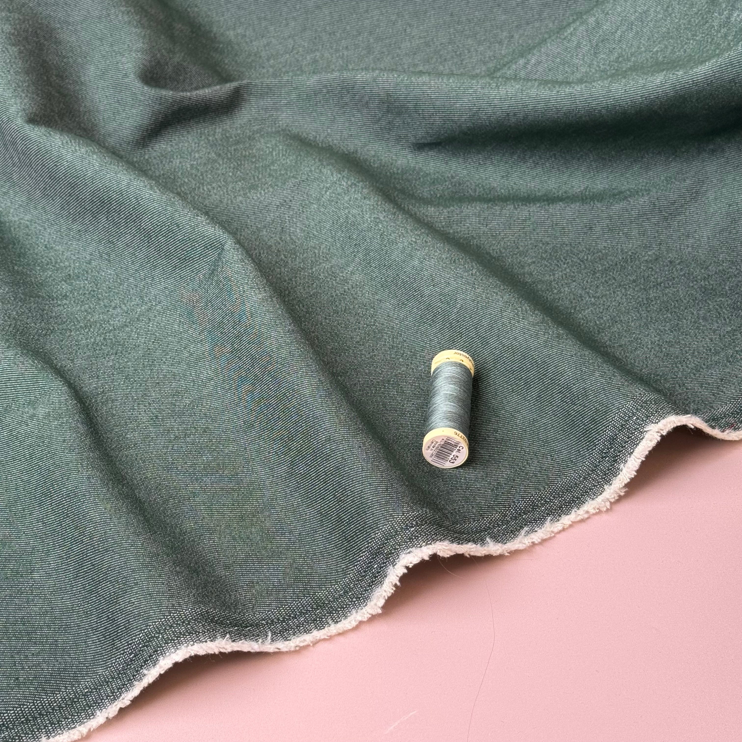 Vintage Stretch Denim in Forest Green