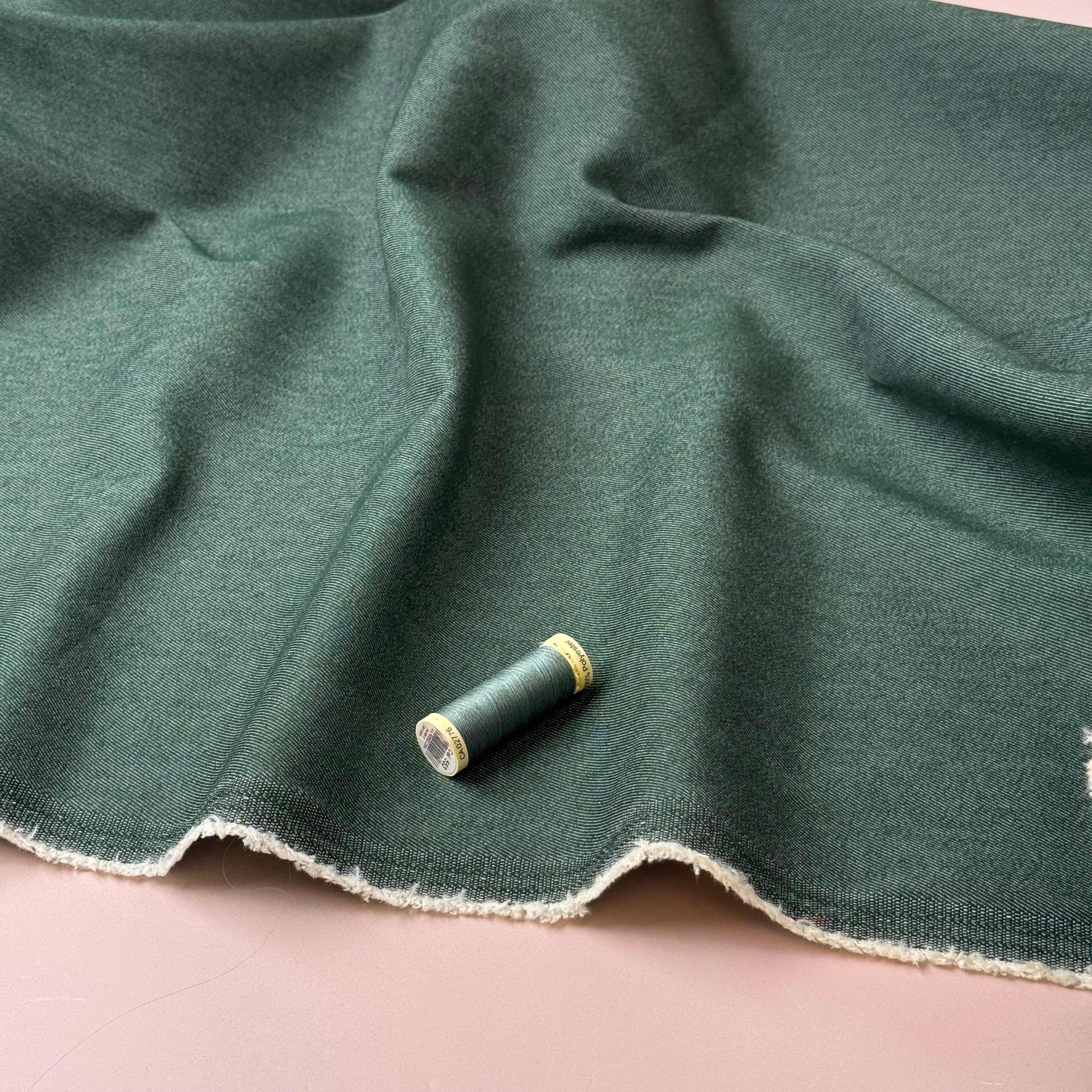 Vintage Stretch Denim in Forest Green