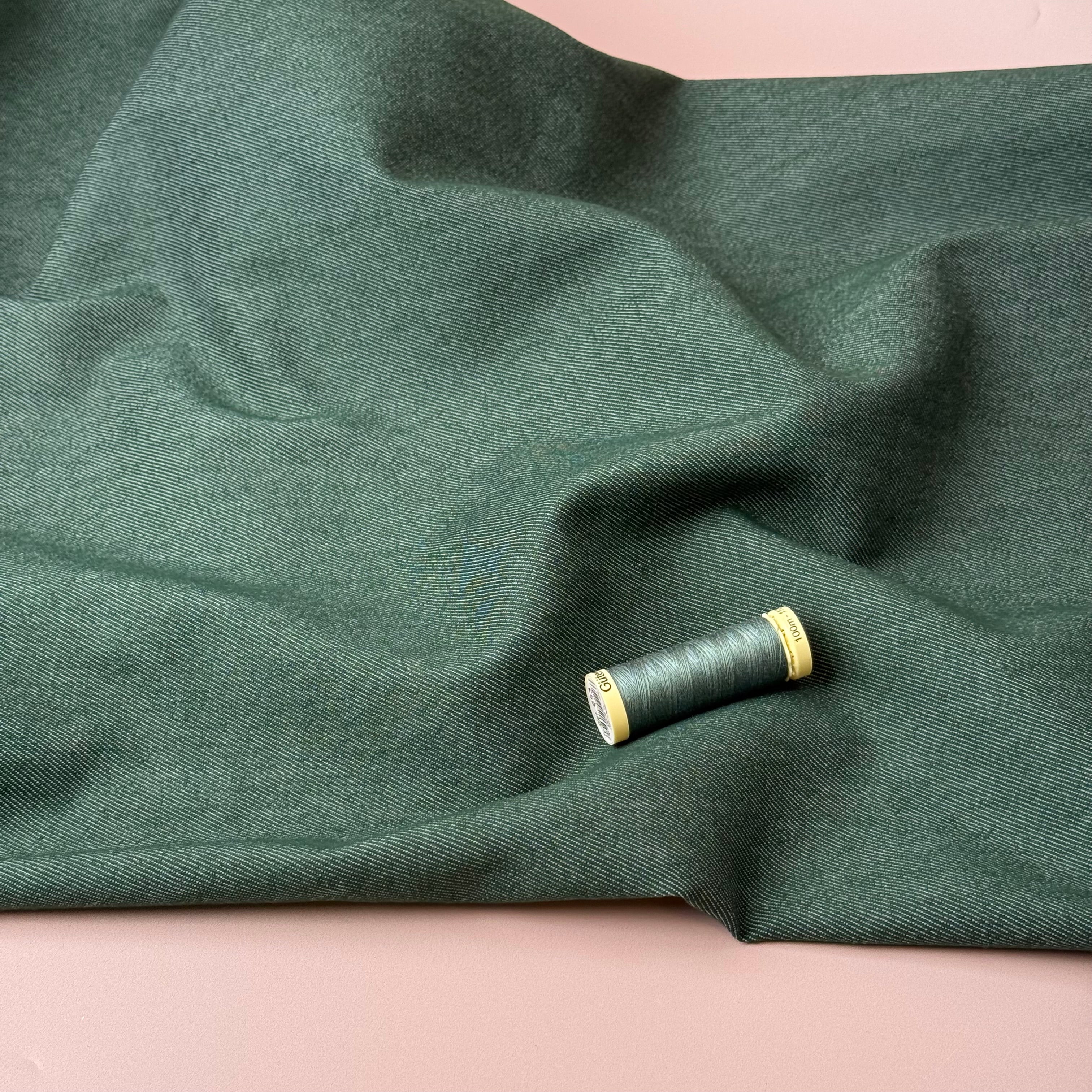 Vintage Stretch Denim in Forest Green