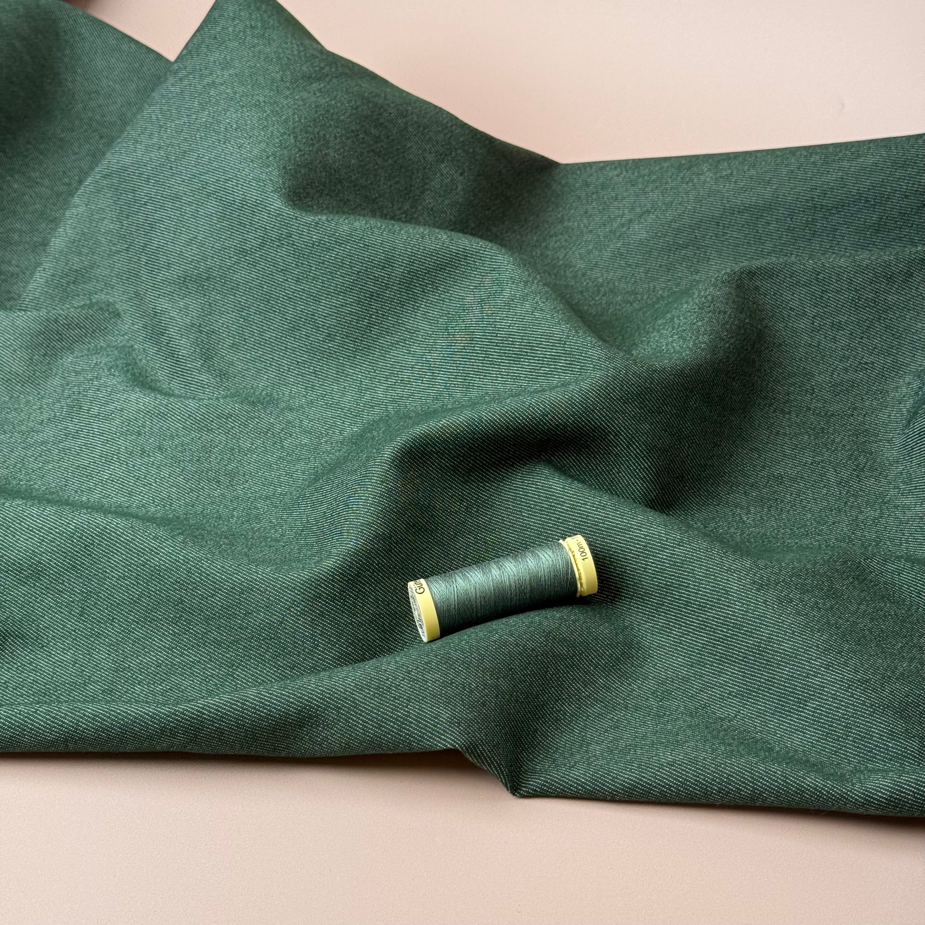 Vintage Stretch Denim in Forest Green