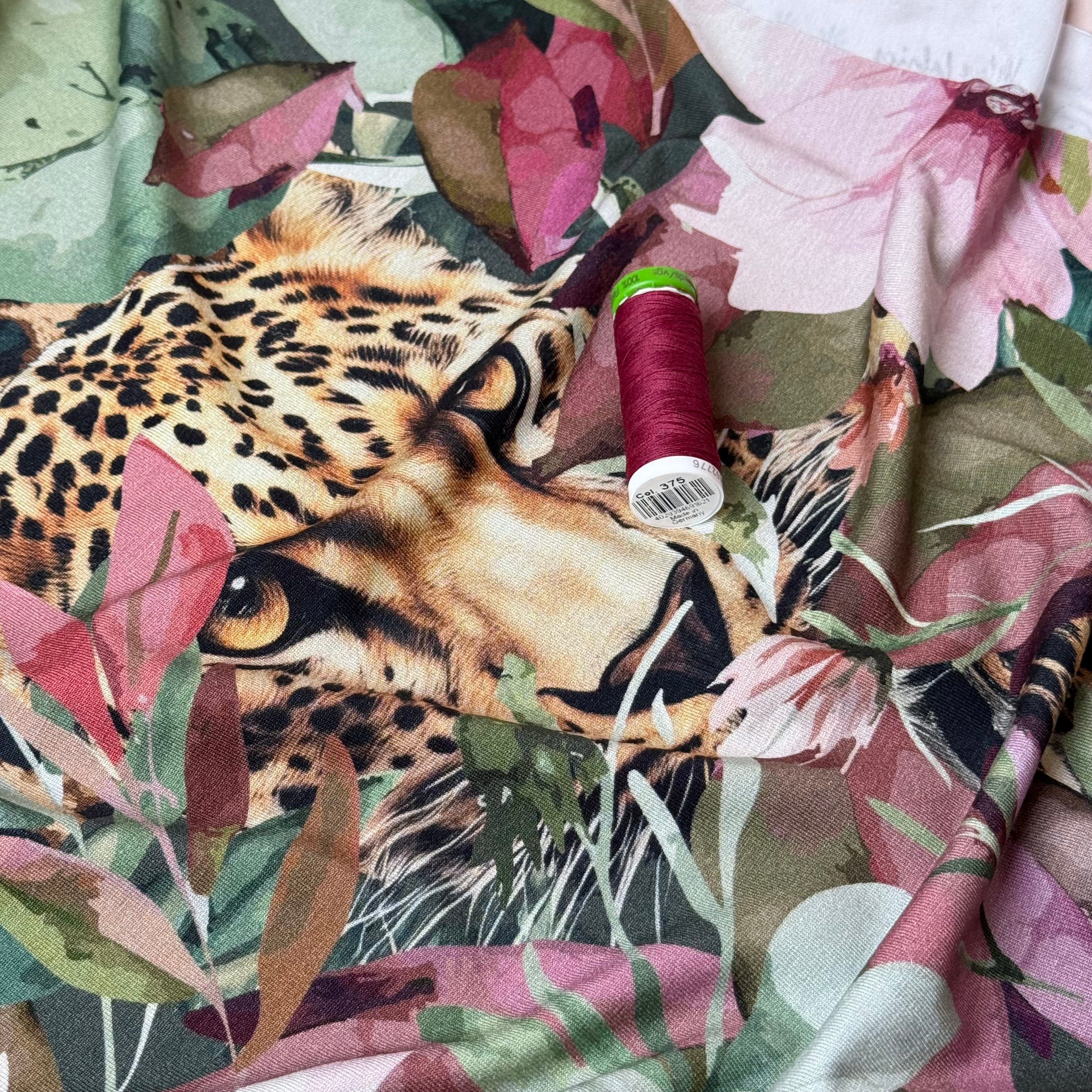 Danish Design - Cheetah in the Garden ECOVERVO™ Viscose Jersey