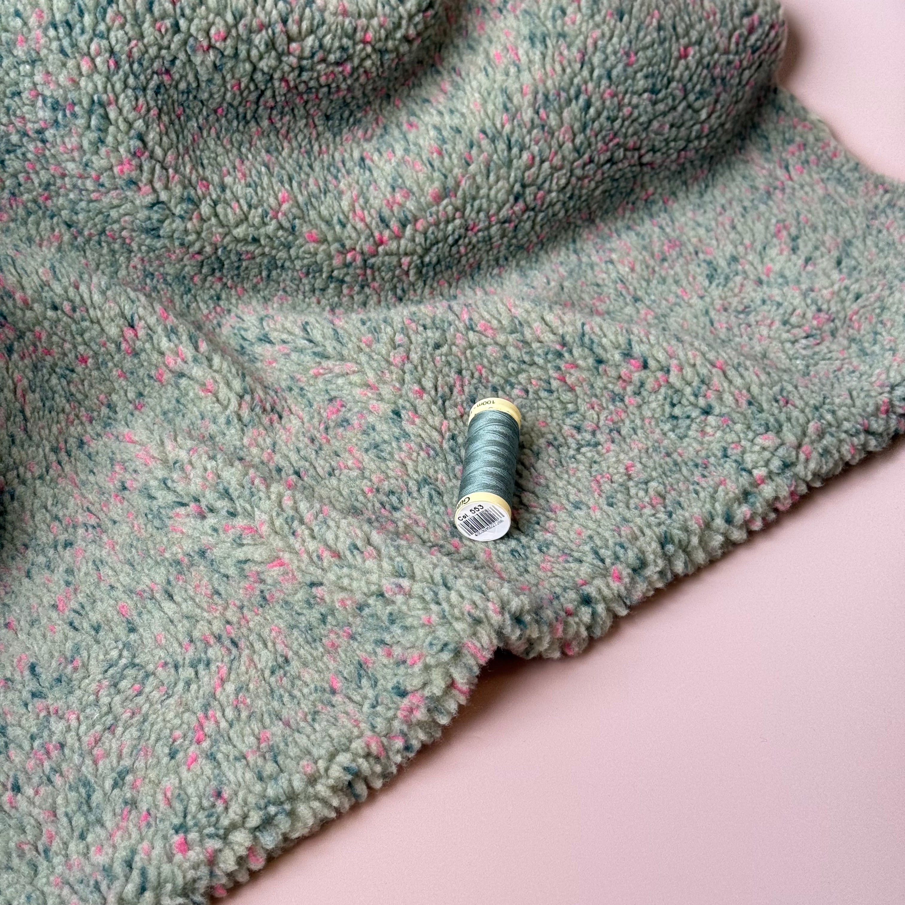 Green with Flecks Teddy Coating Fabric