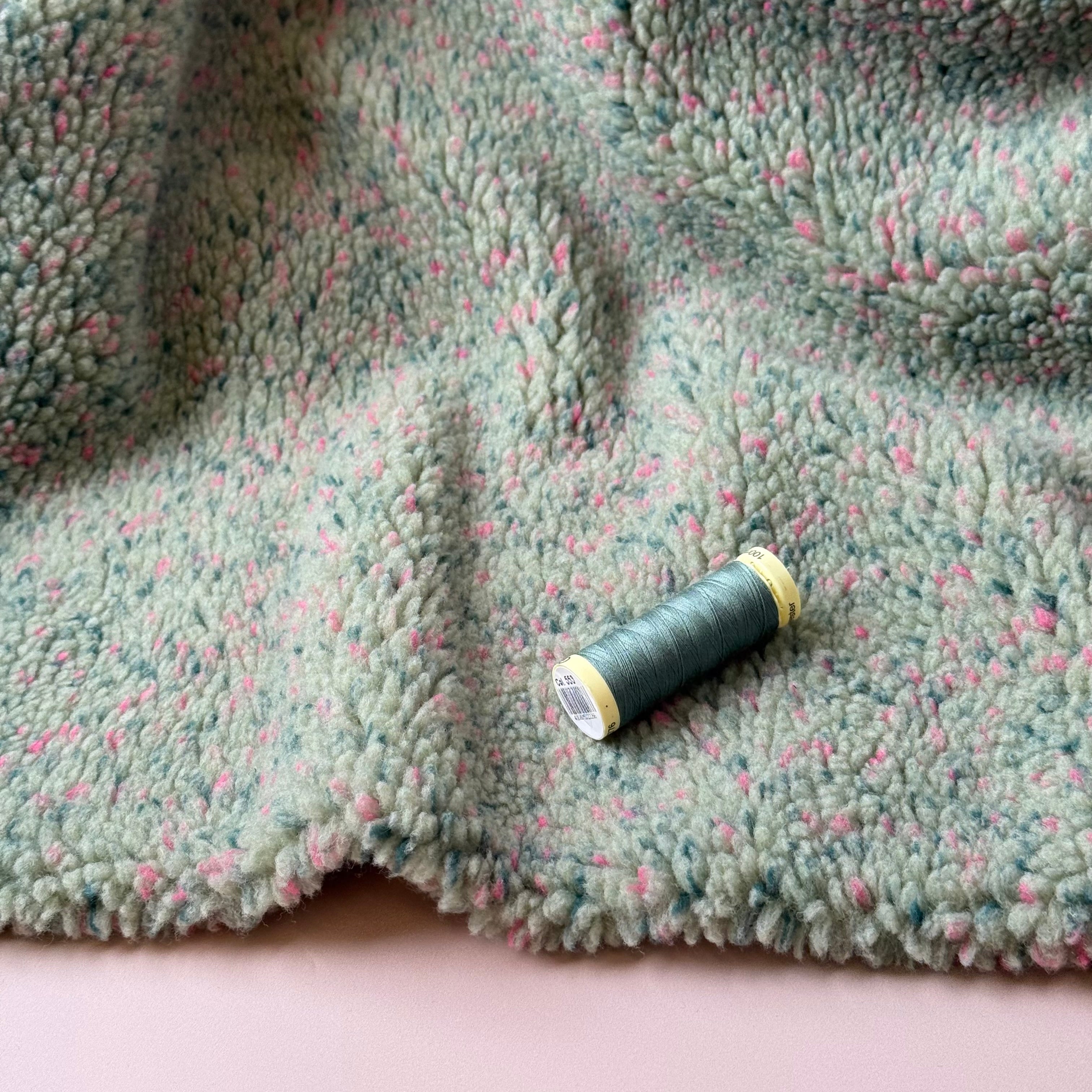 Green with Flecks Teddy Coating Fabric