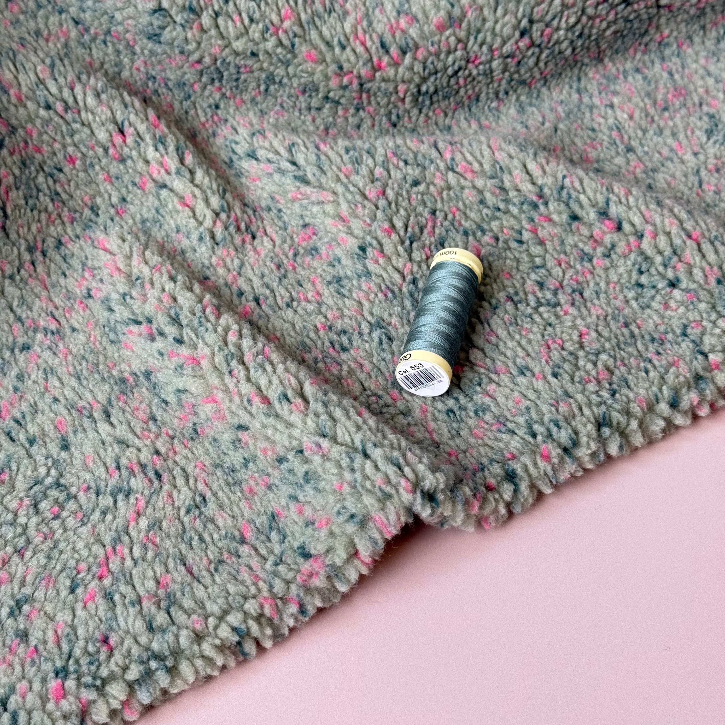 Green with Flecks Teddy Coating Fabric