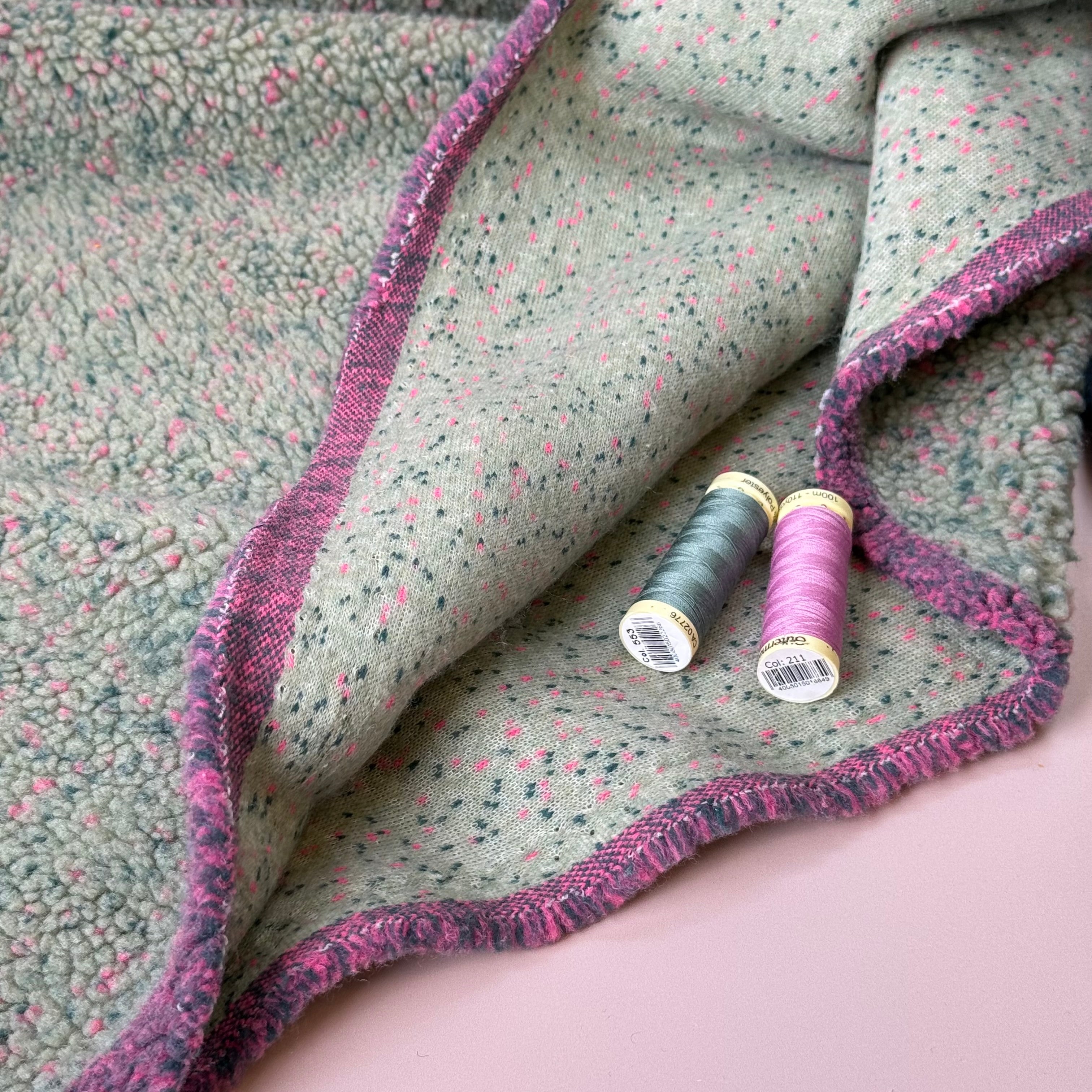 Green with Flecks Teddy Coating Fabric