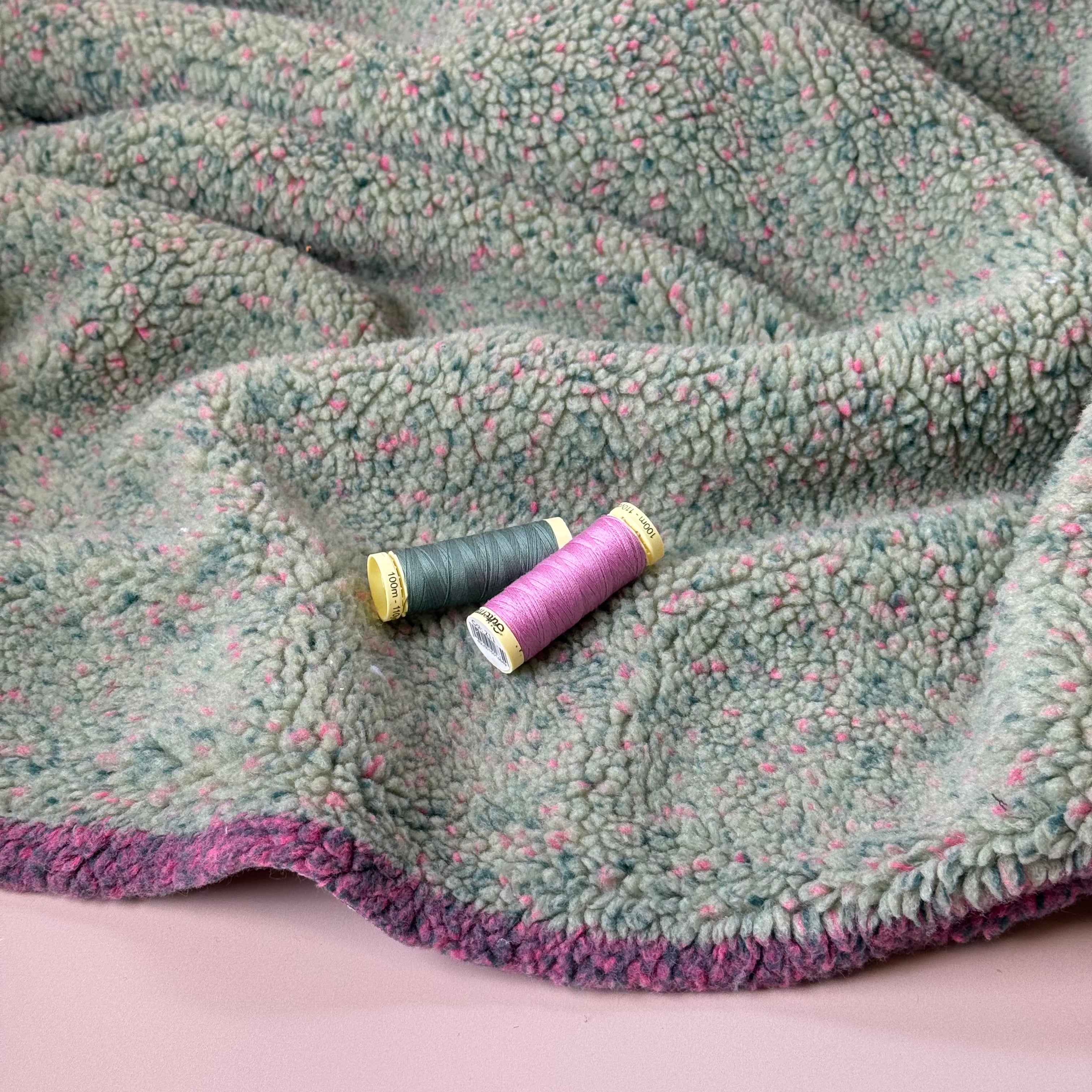 Green with Flecks Teddy Coating Fabric
