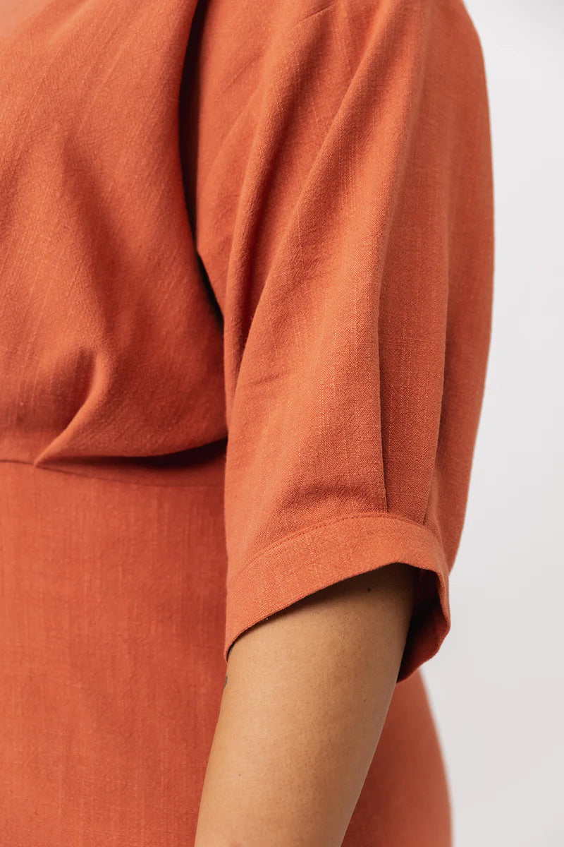 Sewing Kit - Silmu Shirt Dress in Painted Foliage Viscose