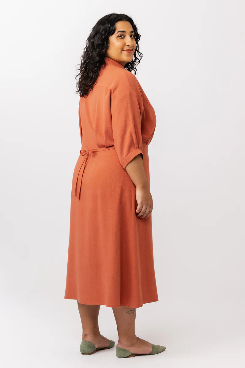 Sewing Kit - Silmu Shirt Dress in Painted Foliage Viscose