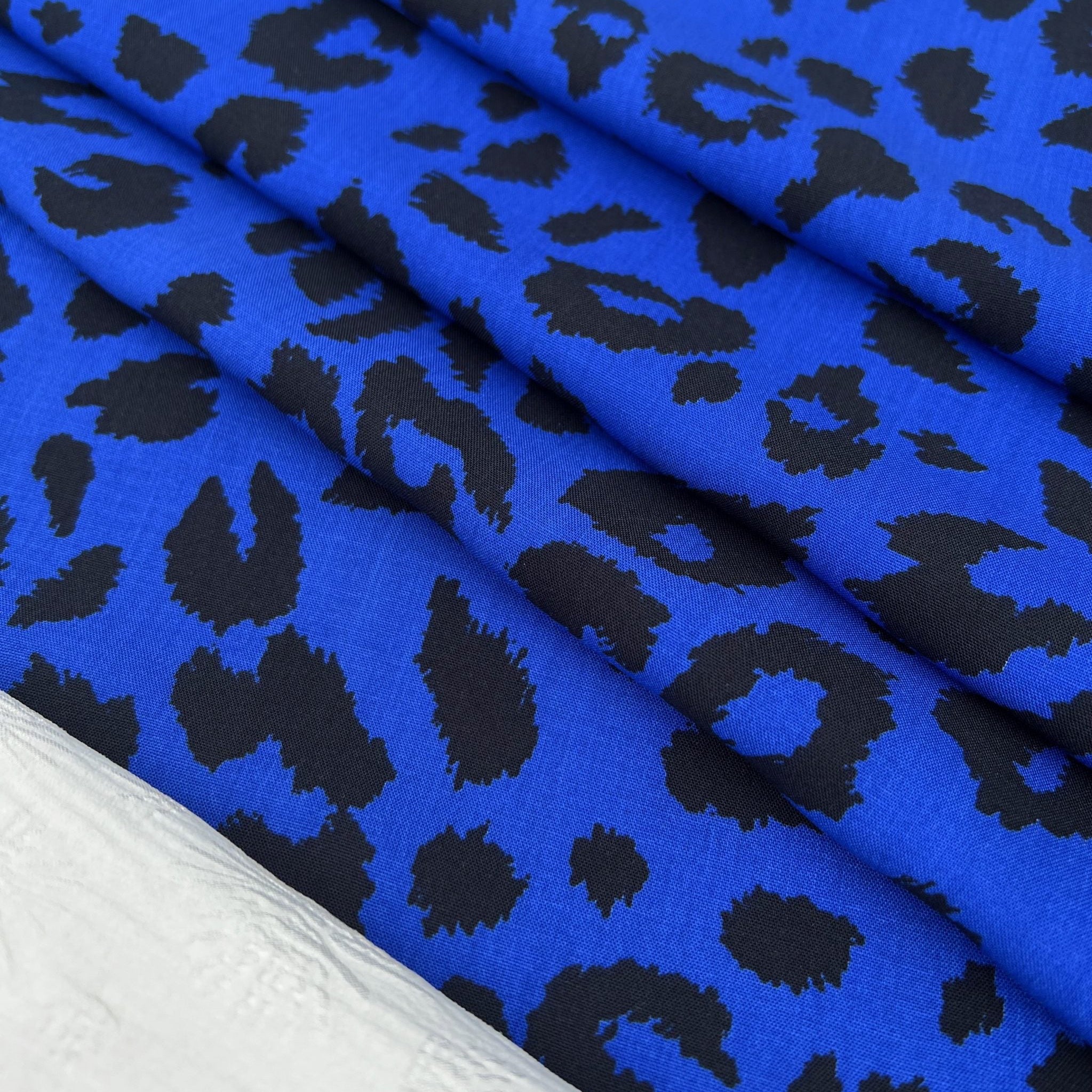 My Dress Made - Blue Leopard Viscose Poplin Fabric