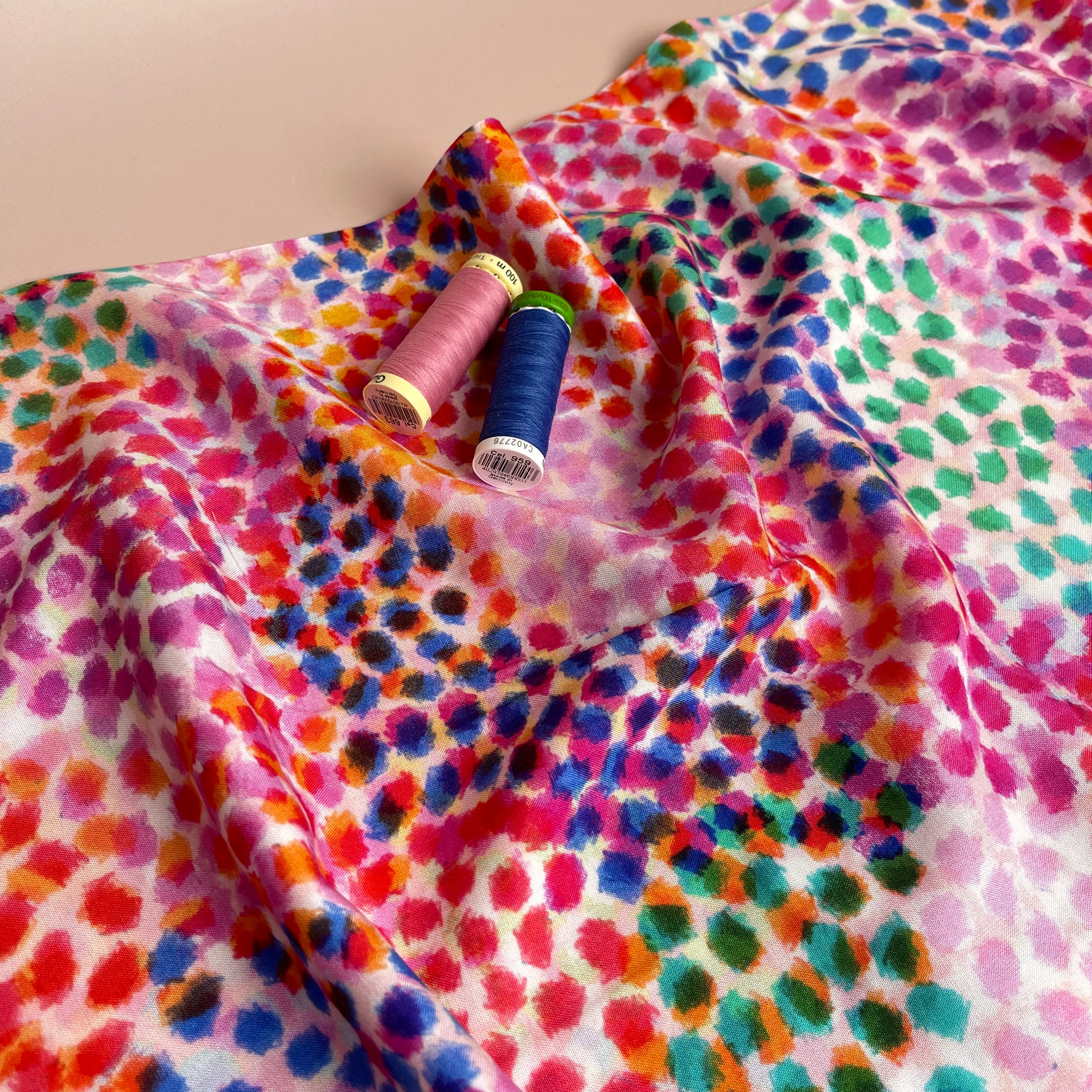 Chroma Rose Cheetah Rayon Fabric