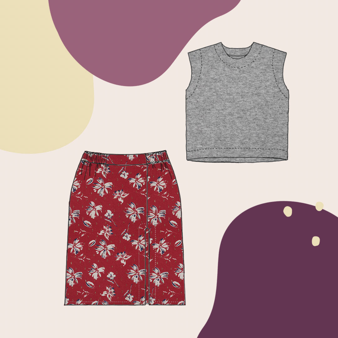 Flowers on Red with Lurex Viscose Fabric